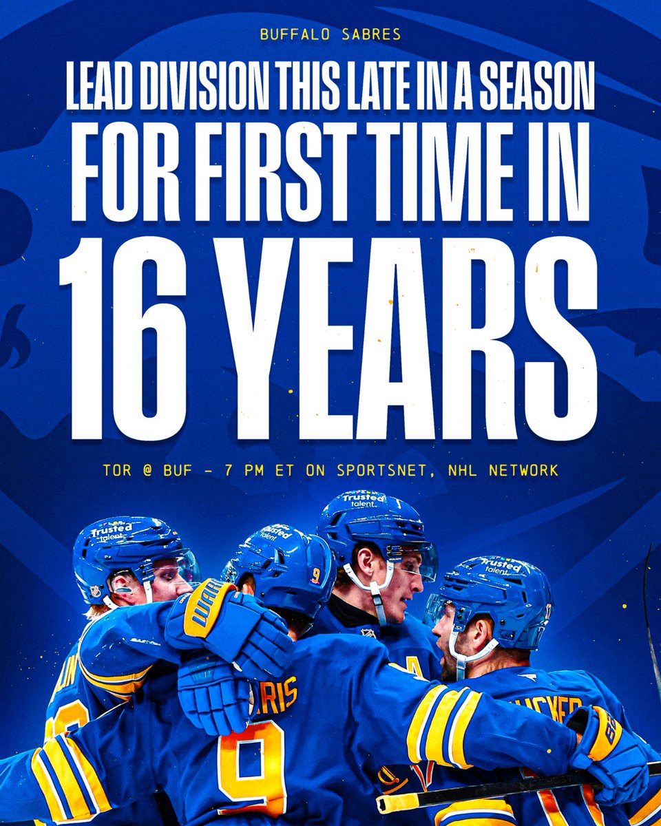 The surging <a href="/BuffaloSabres/">Buffalo Sabres</a> sit first in the Atlantic Division with five weeks left in the regular-season. Will they finish 2025-26 as the Division's no. 1 seed?

Watch Buffalo vs. Toronto tonight on <a href="/Sportsnet/">Sportsnet</a>'s Hockey Night in Canada and NHL Network.