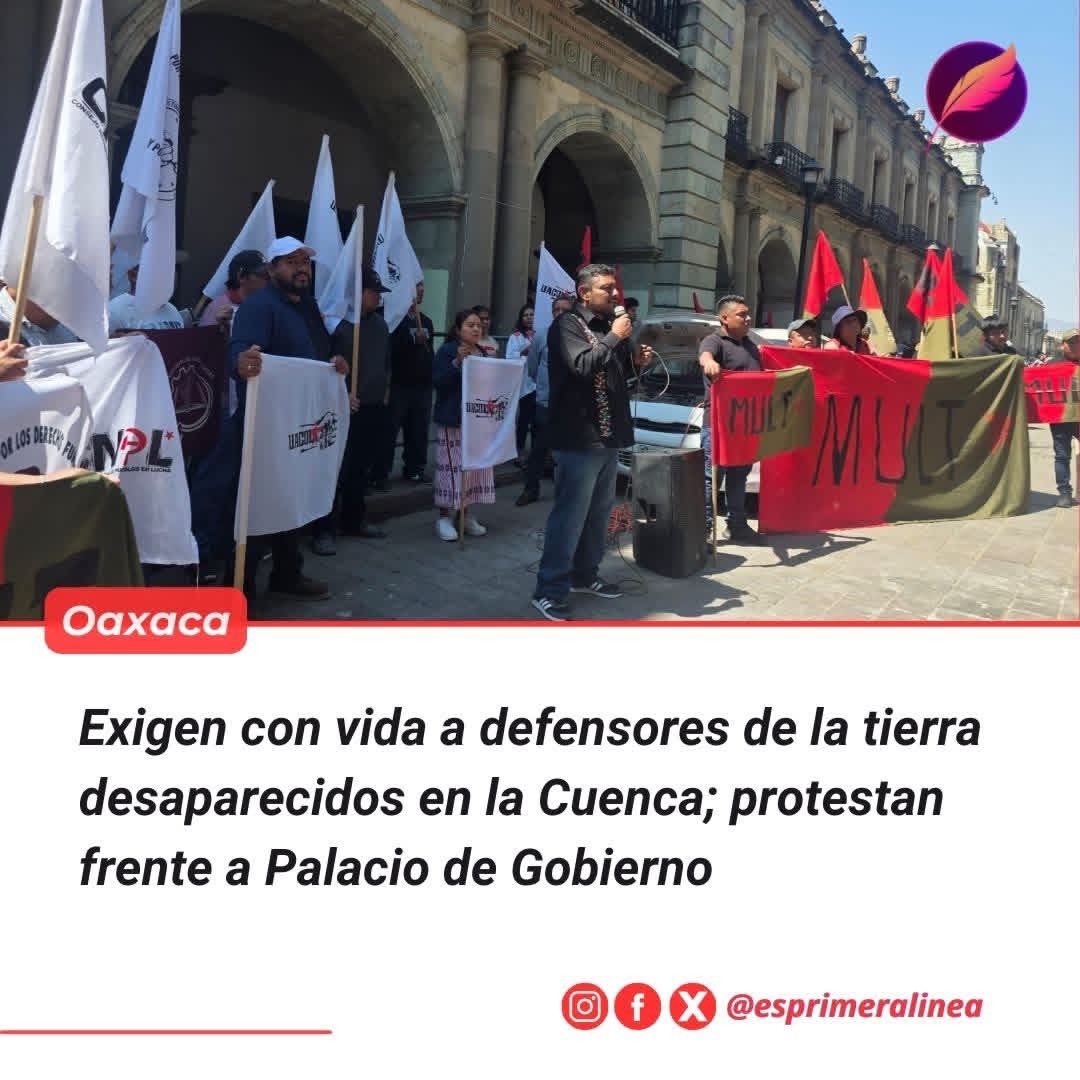 Gelosnivon's tweet photo. #DefensaTerritorial ⚠️🔴|| Organizaciones protestaron frente al Palacio de Gobierno en Oaxaca exigieron la presentación con vida de los hermanos Jorge Antonio y Saúl Antonio Procopio, desaparecidos tras una detención violenta en San Juan del Río. 

‼️Denuncian que defensores indígenas están en riesgo y exigen investigación inmediata por lo que califican como un ataque a la autonomía chinanteca.
Leer más 👉https://t.co/nWcXjRNNys