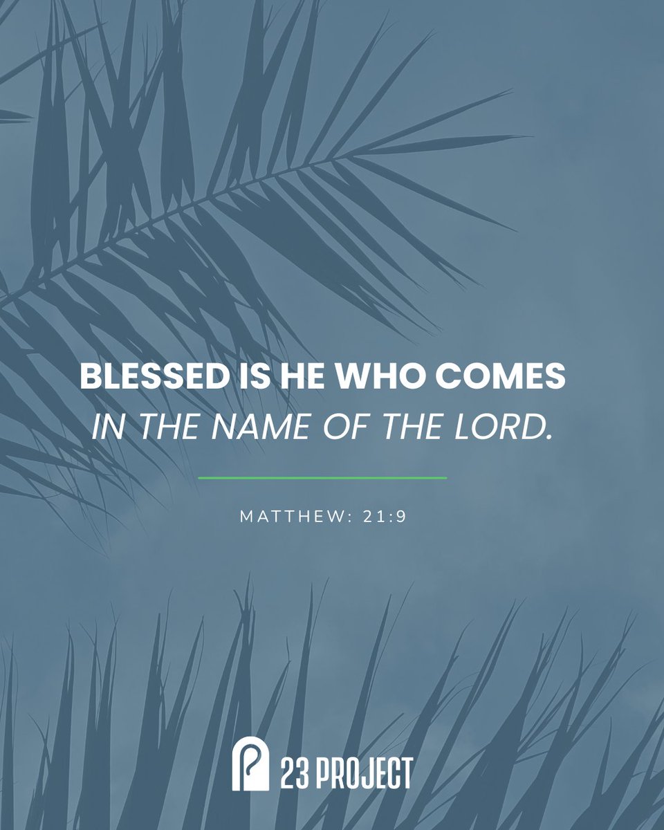 23ProjectFund's tweet photo. Today we remember Palm Sunday, when Jesus entered Jerusalem and the crowds welcomed Him with palm branches, declaring: “Hosanna! Blessed is He who comes in the name of the Lord.” Matthew 21:9

As we begin Holy Week, may we reflect on His love and the victory that was to come. https://t.co/QZWkFS6pwE