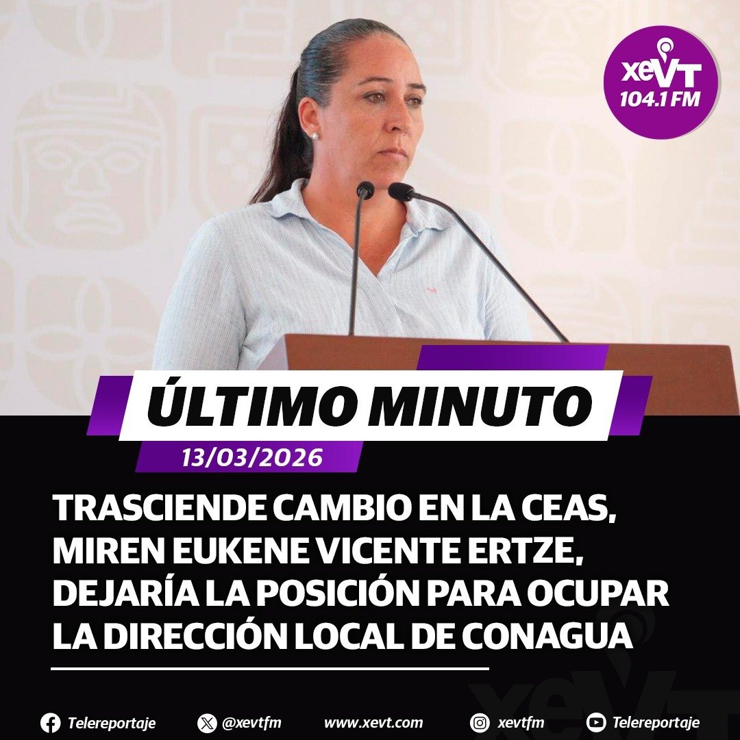 xevtfm's tweet photo. #ÚltimoMinuto 🔴 Trasciende que Miren Eukene Vicente dejaría la @CEASTabasco para ocupar la @ConaguaDLTab https://t.co/xaGTwTMzyb