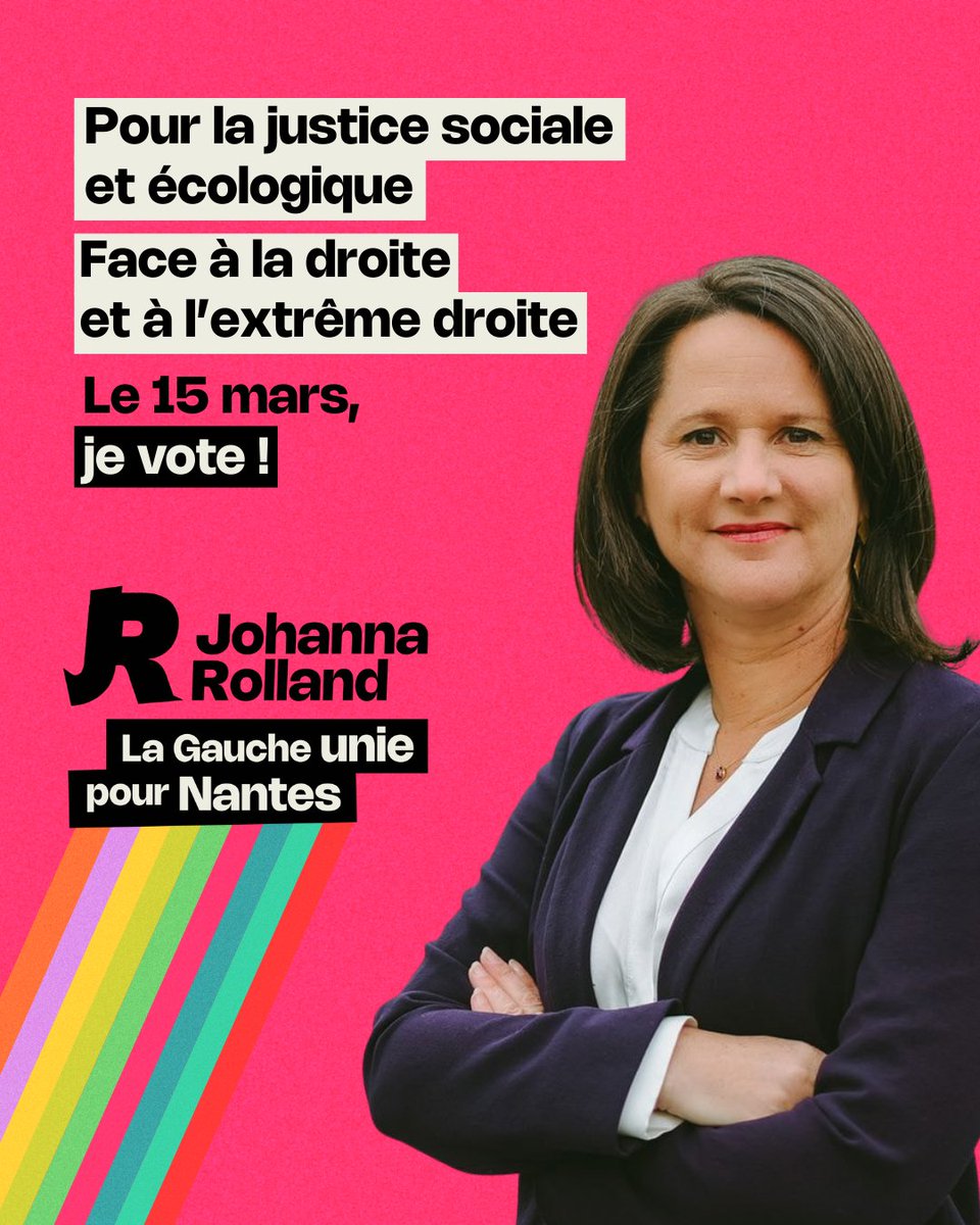 Dimanche, face à la droite et à l'extrême droite, pour une ville de culture, d'éducation et de justice sociale et écologique : on vote <a href="/GaucheUnieNtes/">La Gauche Unie pour Nantes</a> avec <a href="/JRolland_Nantes/">Johanna Rolland</a> !