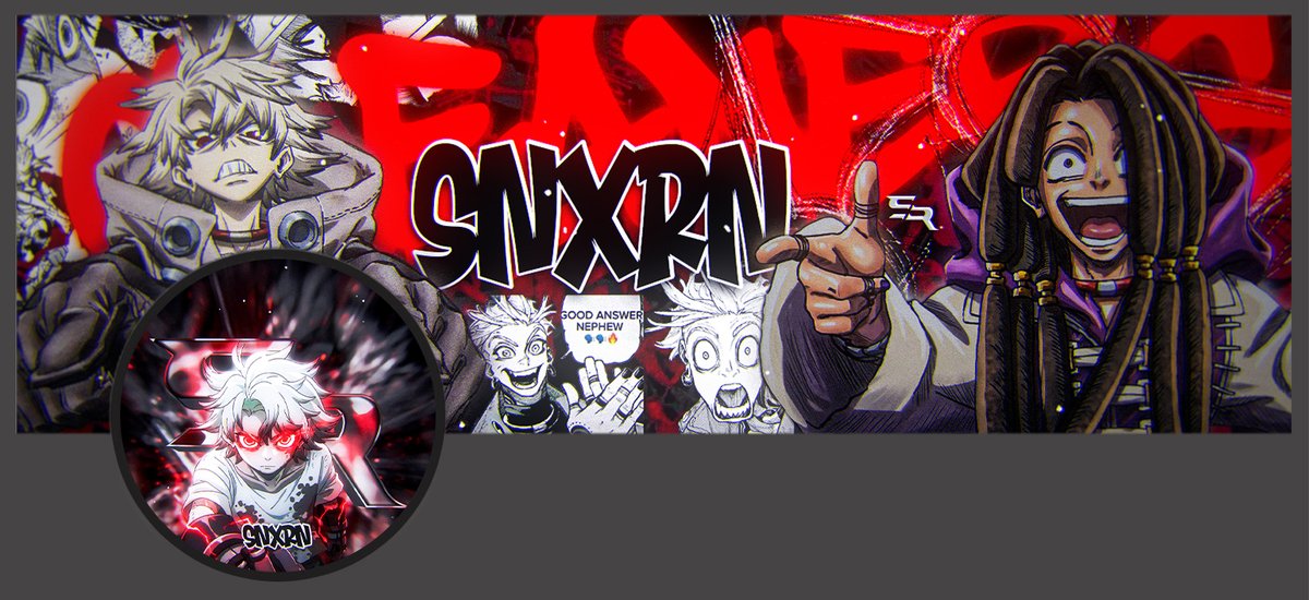 Gachiakuta Avi &amp; Banner for <a href="/ItsSnxrn/">sR Snxrn</a> 
.
<a href="/SevereExpo/">SevereExpo</a> 
.
Comms open