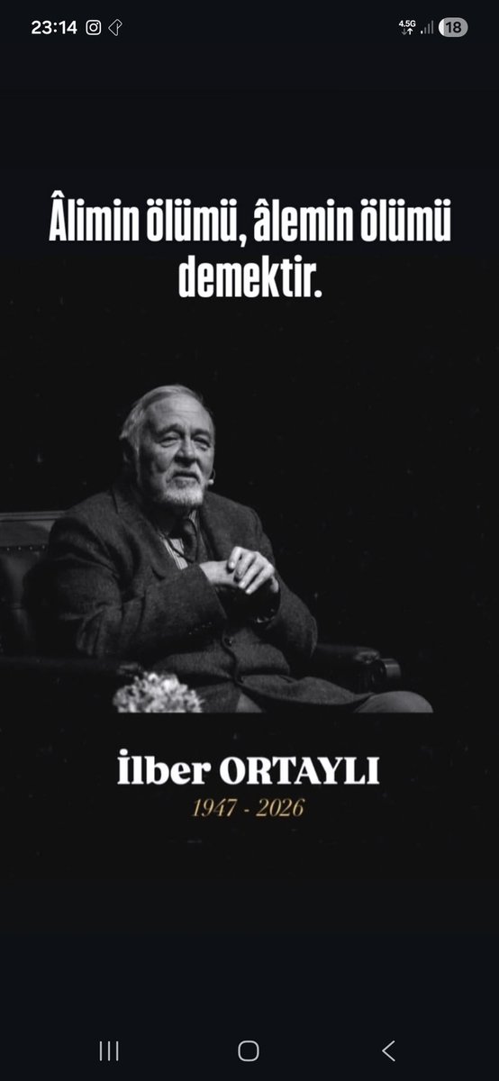 ngyofb's tweet photo. "Âlimin ölümü, âlemin ölümü gibidir"

Âlem öldü. 

Her konuda Türk milletinin yanında duran, Türk tarihinin yetiştirdiği en büyük tarihçilerden İlber Ortaylı hayatını kaybetti. 

Ruhu şad mekanı cennet olsun.
#ilberortayli  #ilberortaylı  #ilberhocam https://t.co/aXG1VkB6X0