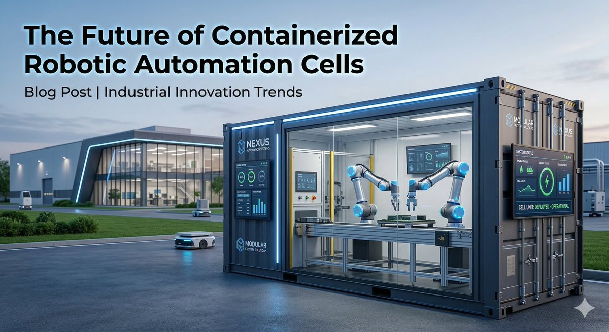 ATANRobotics's tweet photo. Manufacturing is moving fast. Containerized robotic automation cells deploy in hours, scale easily, and adapt to high-mix production. 

Discover the future of agile automation here: https://t.co/GRYYC8pKVz

#robotics #automation #smartfactories #microfactory https://t.co/NDafnCFgw6