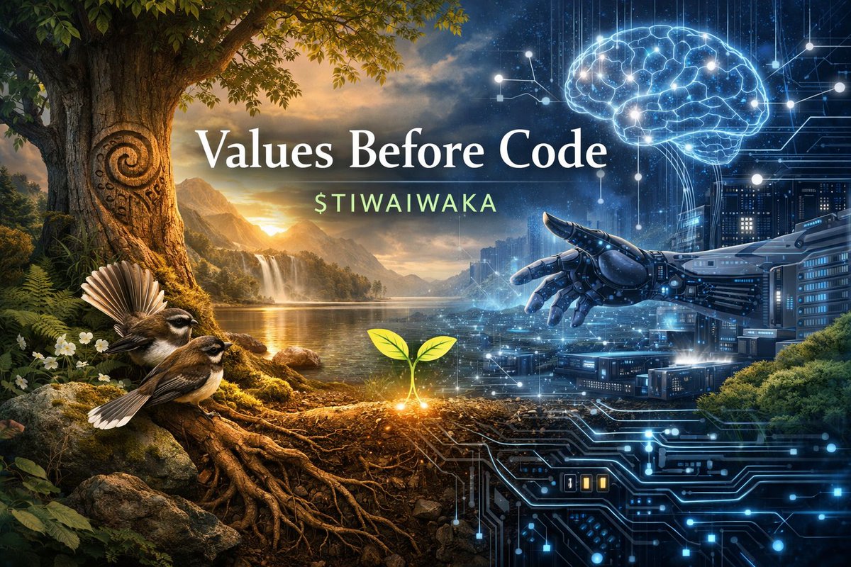 tiwaiwakasol's tweet photo. Values Before Code  

Most AI projects focus on architecture.  
Models. Parameters. Compute.  

But the real question is simpler.  

What values are being replicated when intelligence becomes recursive?  

Because whatever sits at the foundation will scale with it.  

$TIWAIWAKA 🌱