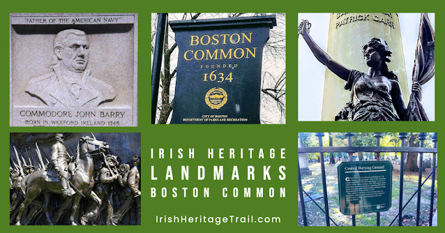 TheBostonIrish's tweet photo. This #StPatricksDay, explore #Boston's #Irishheritagetrail, including these landmarks on #BostonCommon, the nation's oldest public park.  You can pick up a free copy of the Irish Heritage Trail at the Common Visitor Center, located at Tremont and West streets.  #meetboston @meetboston @bostonparks @FOPG @bostonarchives @ArtsinBoston @BostonLandmarks   https://t.co/pwH3KdTILl