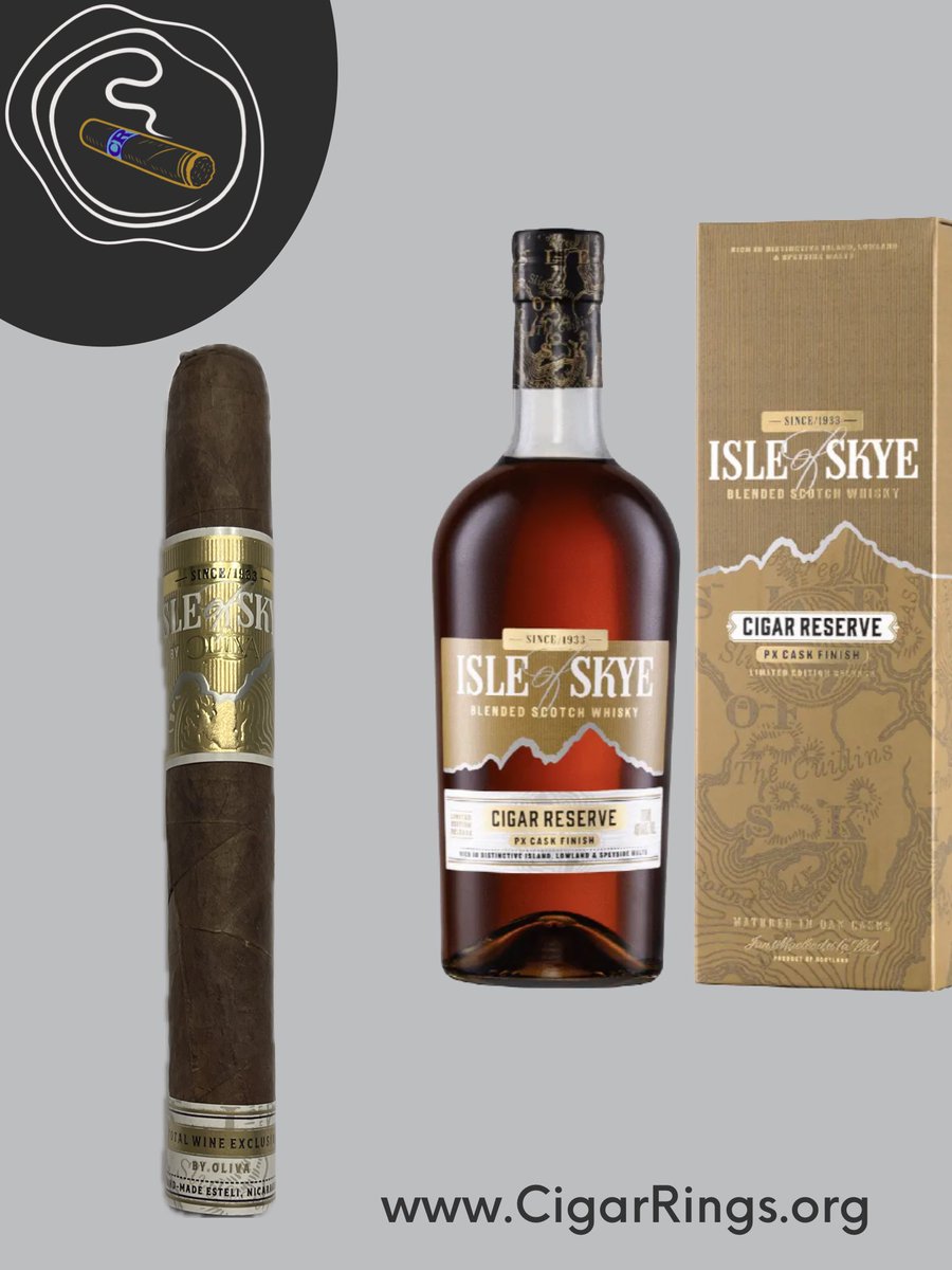 CigarRings4Good's tweet photo. And, of course, I had to pair their #cigar with two fingers from my bottle of the @IsleSkyeWhisky Cigar Reserve.
#scotch #Whisky #neat #FridayThe13th #NotScary
#whiskey https://t.co/Dc9U6Enjbp