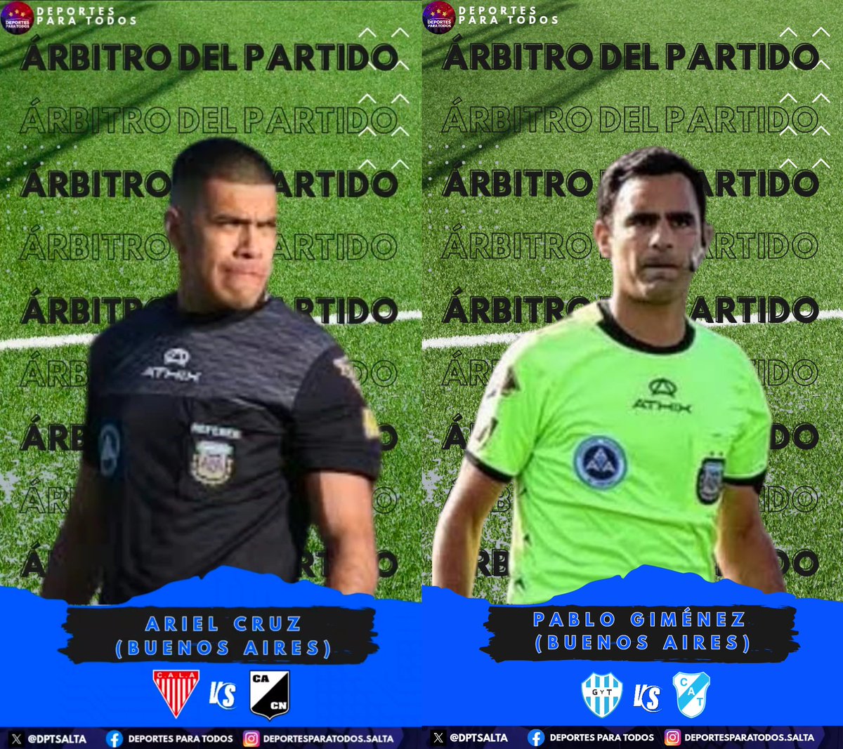 DPTSALTA's tweet image. 🚨 ESTÁN LOS ÁRBITROS PARA CENTRAL NORTE Y GIMNASIA Y TIRO

🧐 El bonaerense Ariel Cruz dirige el cruce donde Central Norte visita a Los Andes en el Estadio Eduardo Gallardón. Los asistentes son Federico García y Cecilio Calcagno, mientras que la 4ta jueza será Laura Fortunato.