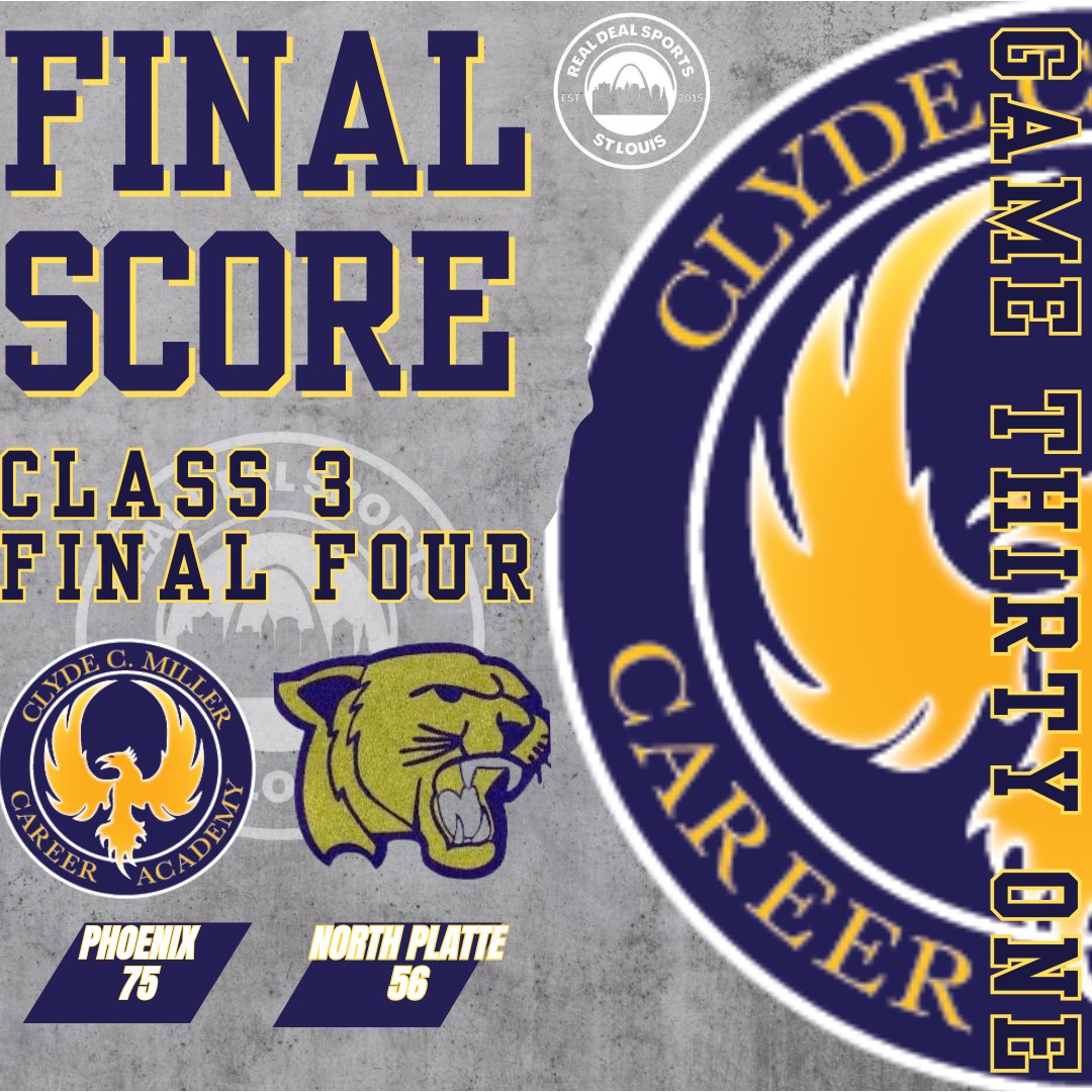 <a href="/Miller_CA_BBall/">Career Academy Basketball</a> 75 <a href="/PanthersNorth/">North Platte Panthers</a> 56
Phoenix move on to the state championship game! <a href="/pHalfacre_STL/">Paul Halfacre</a>  <a href="/hssportscaravan/">Jim Powers</a> <a href="/GSV_STL/">Gateway Sports Venue</a>  <a href="/MetroSportsSTL/">Metro Sports STL</a>  <a href="/clyde_c85307/">Career Academy Athletics</a>  <a href="/earlaustinjr/">Earl Austin Jr.</a>