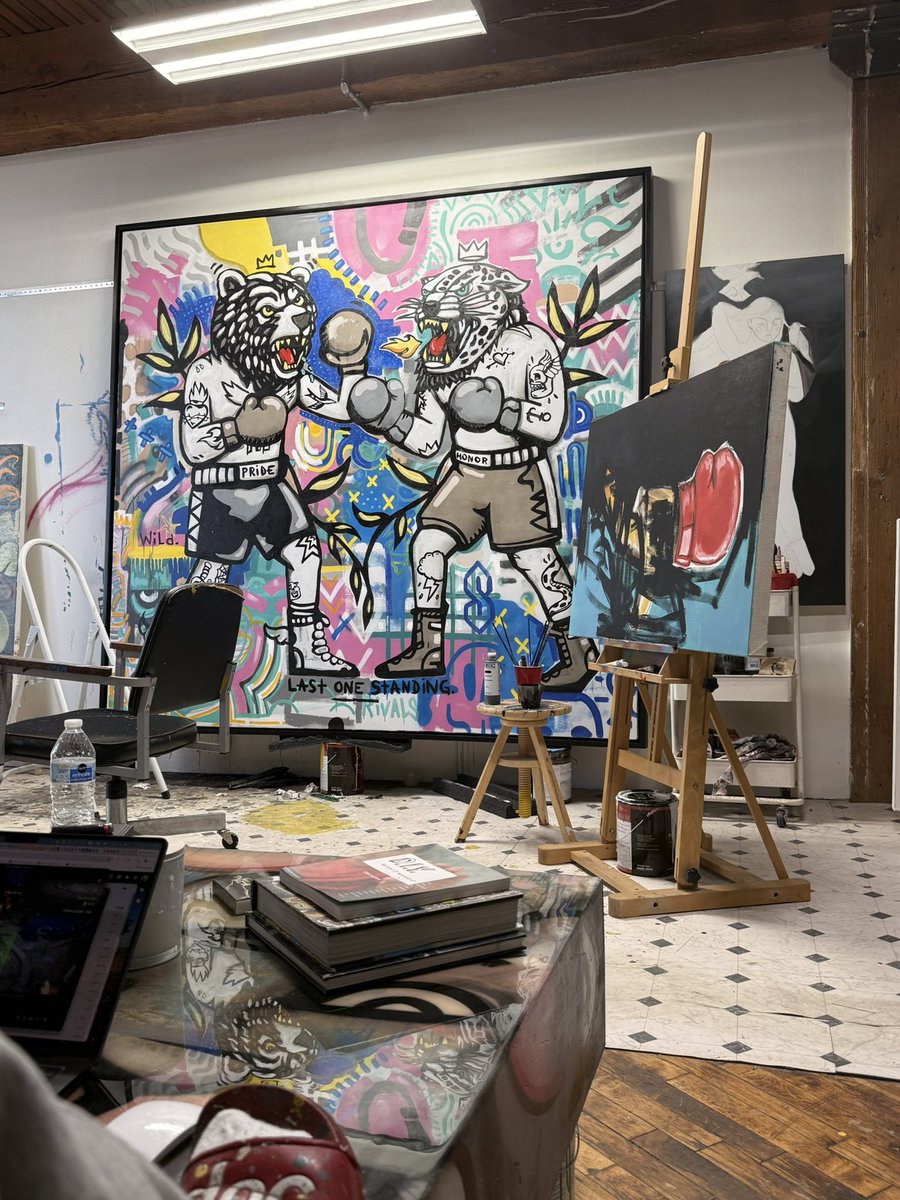 JcRivera's tweet image. 80”x84” commissioned painting. 100 percent completed. Ready to ship to the Collector. #art #artcollector