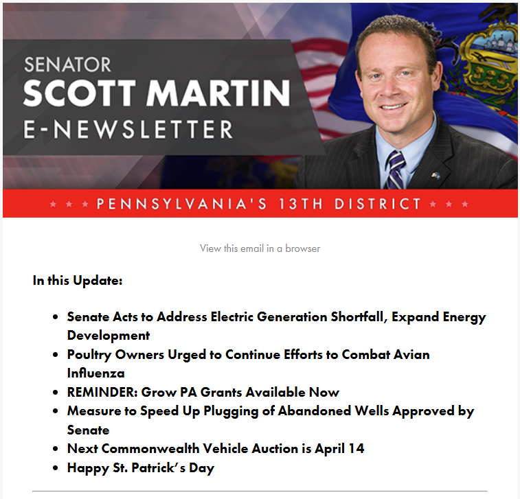 Senator Scott Martin tweet media
