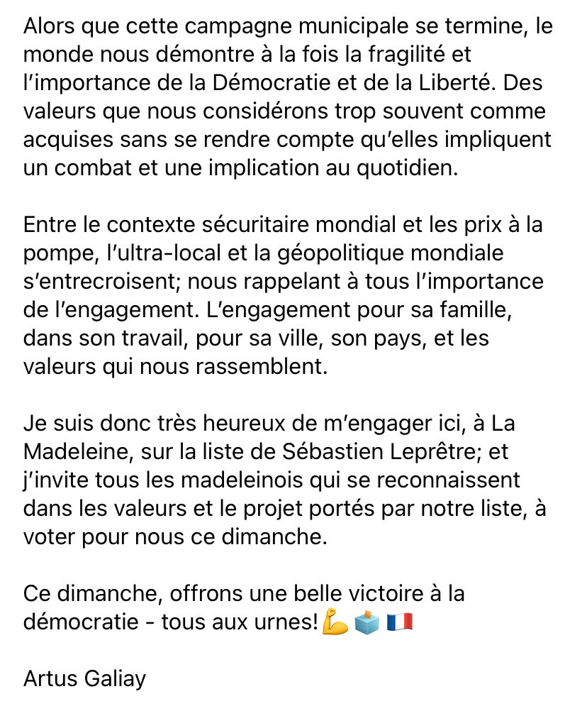 Artus Galiay (profil politique) tweet media