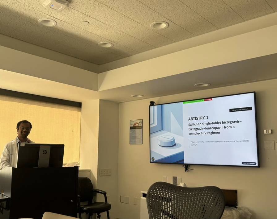 ccf_idfellows's tweet photo. Great combined journal club today! 👏 Dr. Yendamuri, our 2nd-year fellow, presented ARTISTRY-1—exploring the switch to a single-tablet bictegravir/bictegravir/lenacapavir regimen from complex HIV therapy. Excellent discussion with our colleagues at UH. #HIV #IDMed #MedEd https://t.co/vKbPLT5Nul