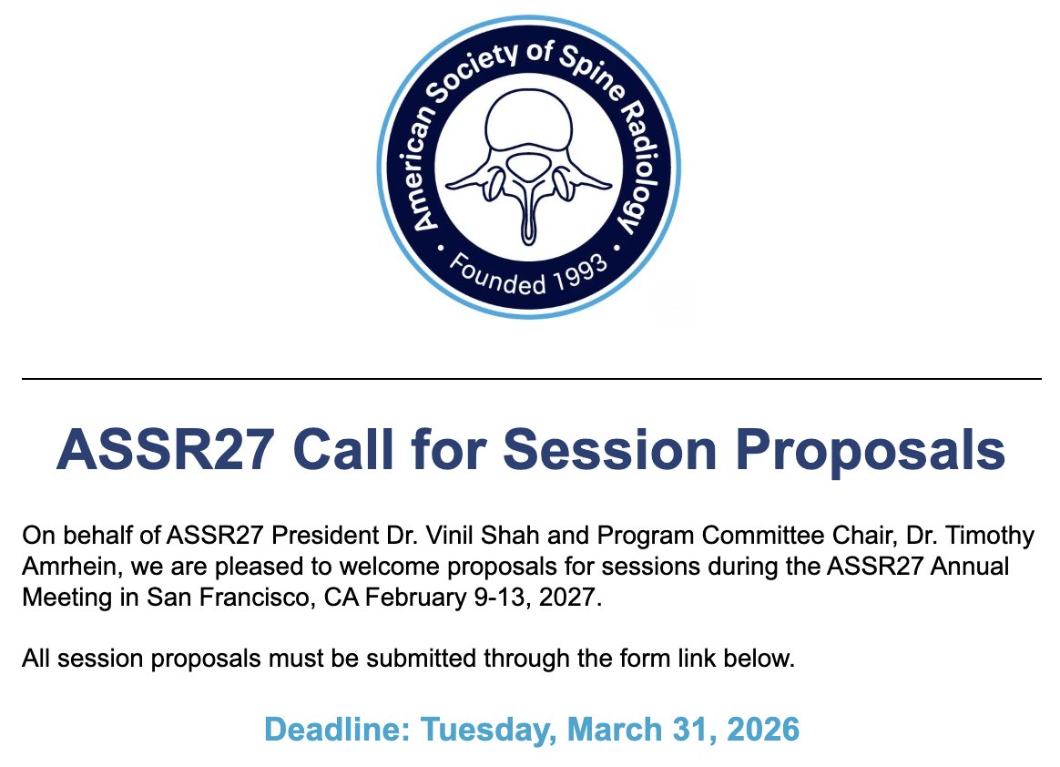 American Society of Spine Radiology (ASSR) tweet media