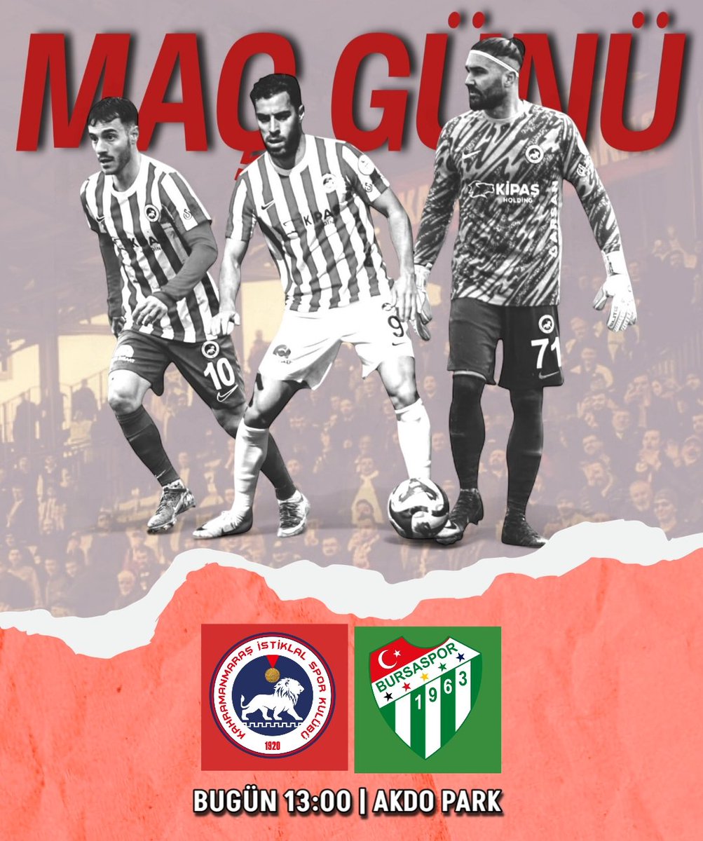 KMARASSPOR46's tweet photo. MAÇ GÜNÜ 
K.İSTİLALSPOR - BURSASPOR
SAAT 13:00 | AKDO PARK https://t.co/X1lKwOnjxW