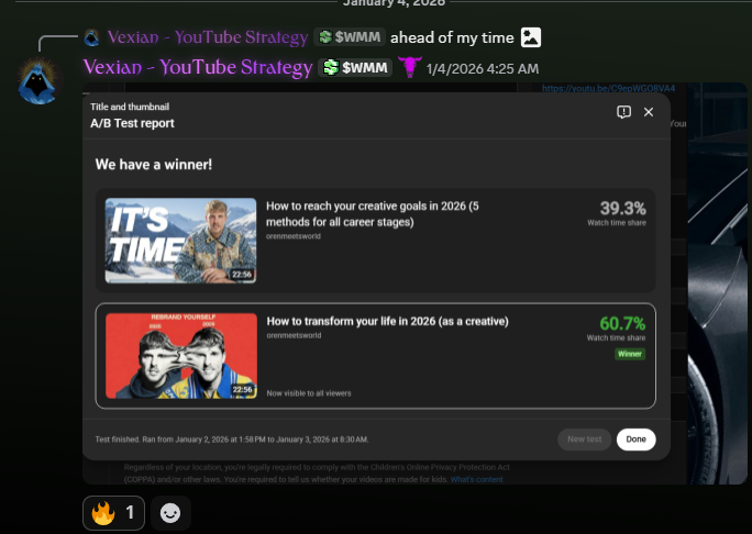 Vexian - YouTube Strategy tweet media