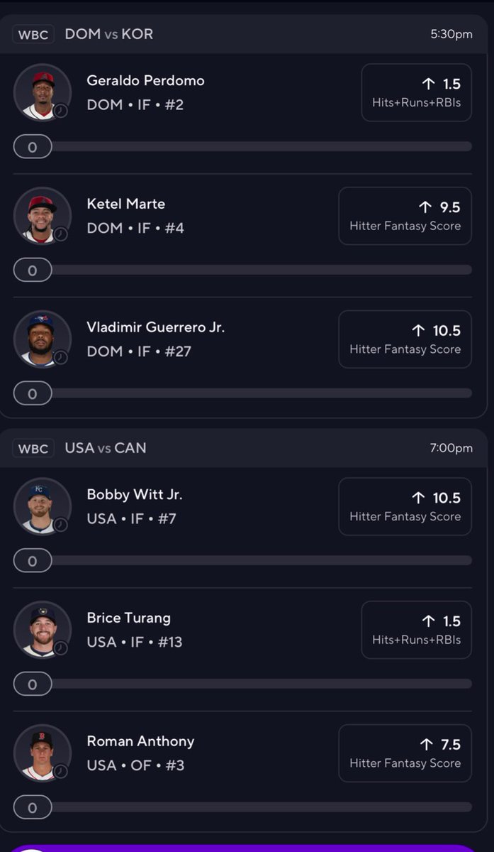 BlackMambaDFS's tweet image. PrizePicks WBC 6-Pick Slips for March 13th 🎯

If either slip goes 6/6, I’m giving $25 to someone who:

1️⃣ Likes this post
2️⃣ Reposts
3️⃣ Follows @BlackMambaDFS &amp;amp; @HotSpurBets

We’ve been on an insane heater lately 🔥
Last giveaway went 5/6 twice…

Let’s sweep this one 🧹

Link 1