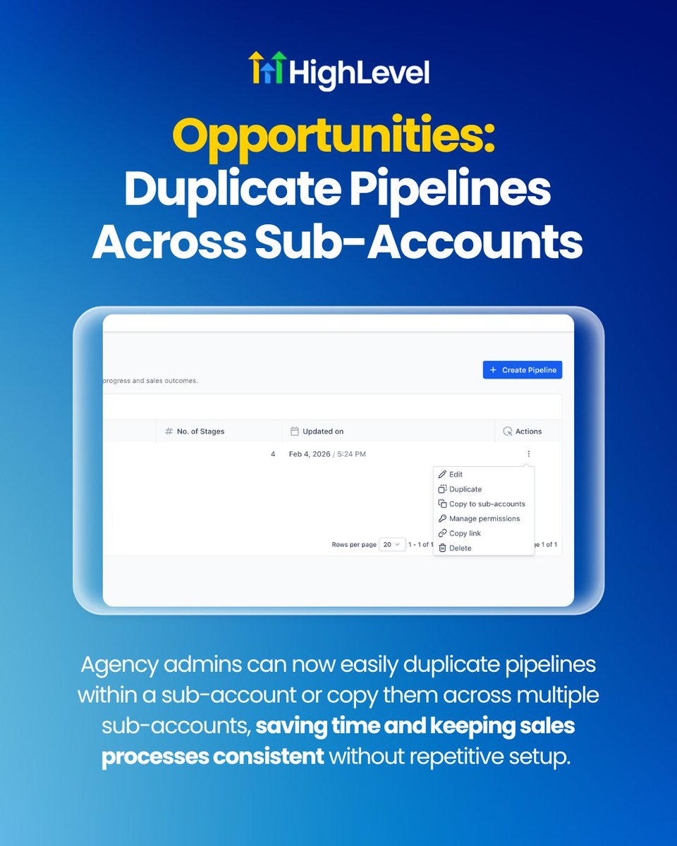 gohighlevel's tweet image. Want to know what's new with HighLevel this week? 👀

Check out these recent updates, and watch the latest Release Radar episode on our YouTube: youtube.com/live/kXNPmigmX…

#HighLevel #ReleaseRadar #NewFeatures