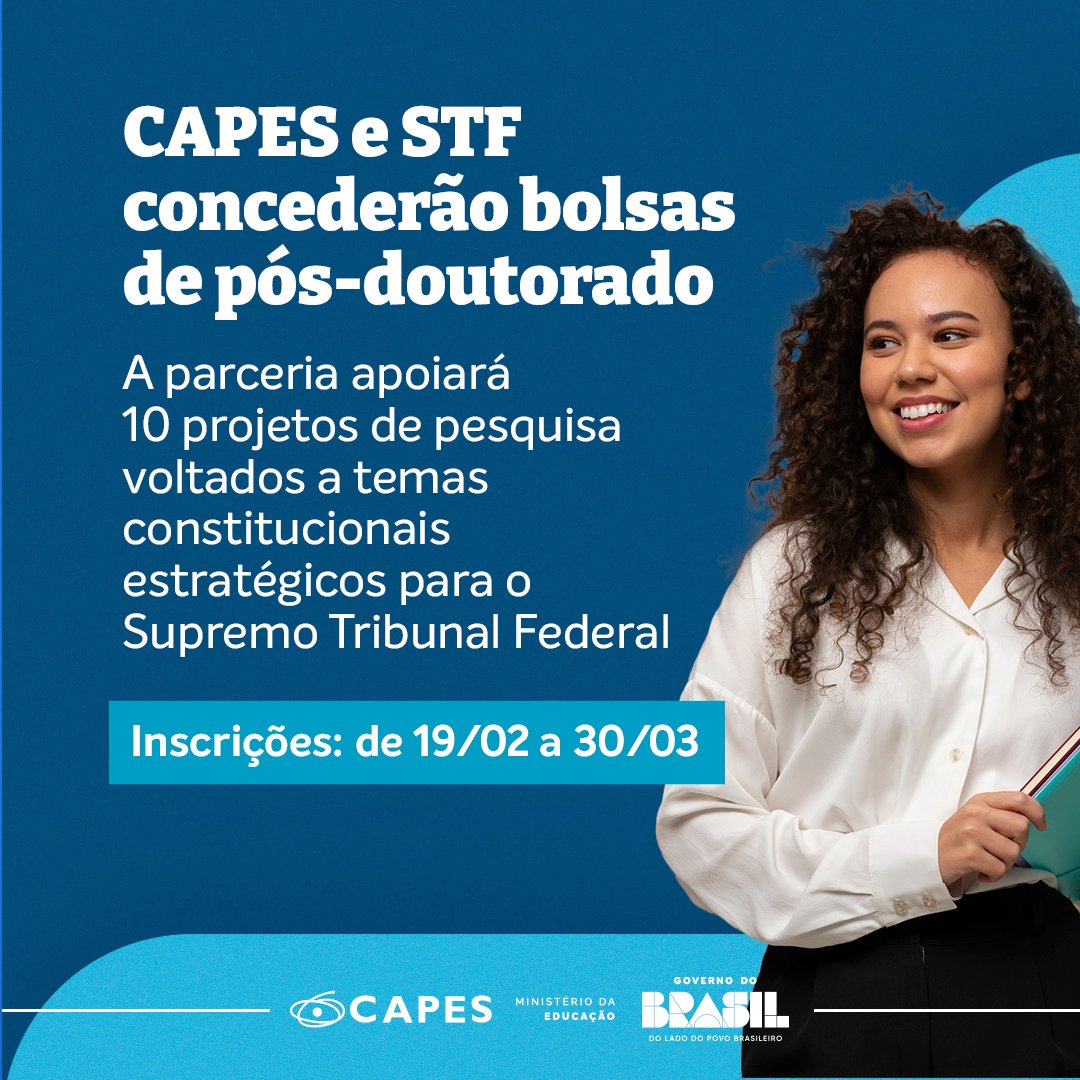 O objetivo do programa é fortalecer a produção científica aplicada às demandas do Judiciário e assegurar melhoria da governança, segurança jurídica e efetividade das decisões judiciais. Confira os seis eixos estratégicos que compõem o edital e inscreva-se: capes.gov.br/EZZjY