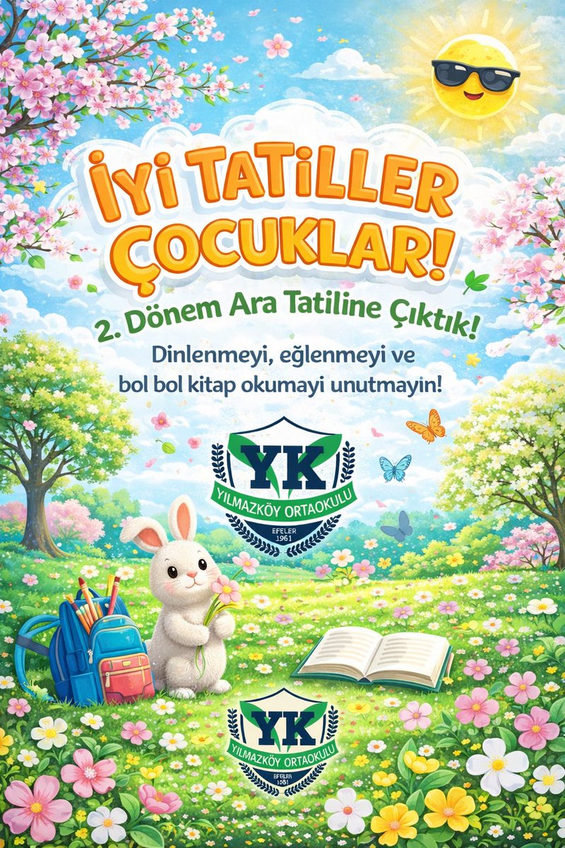 Ve beklenen an geldi: Ara tatil başlıyor! 🥳
​Yılmazköy Ortaokulu olarak yoğun, öğretici ve bir o kadar da keyifli bir dönemi daha geride bıraktık. Şimdi biraz dinlenme, bolca eğlenme ve enerji depolama vakti! 🏃‍♂️🏀📚<a href="/tcmeb/">Millî Eğitim Bakanlığı</a> <a href="/Aydin_MEM/">Aydın İl Millî Eğitim Müdürlüğü</a> <a href="/mehmetyigitmem/">Mehmet YİĞİT</a> <a href="/efelerilcemem/">EFELER İLÇE MİLLİ EĞİTİM MÜDÜRLÜĞÜ</a> @alicomrukk