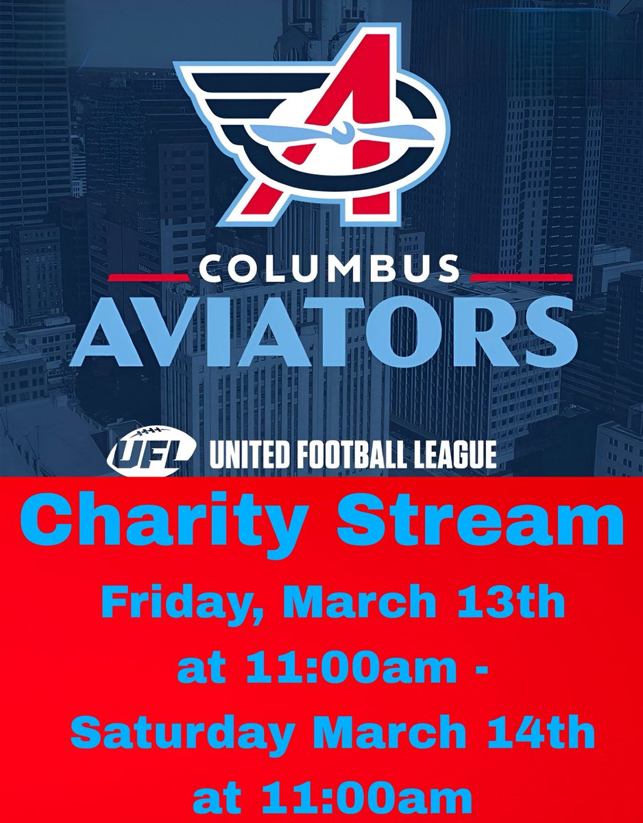 Casey_Pugh's tweet photo. Hey @RepoleStable I know you like investing, how bout investing in getting as many @UFLAviators season tickets as we can for the Linden Community Center? 😃 #UFL #TakeFlight #ColumbusTilliDie https://t.co/PDqDcQ2QOK