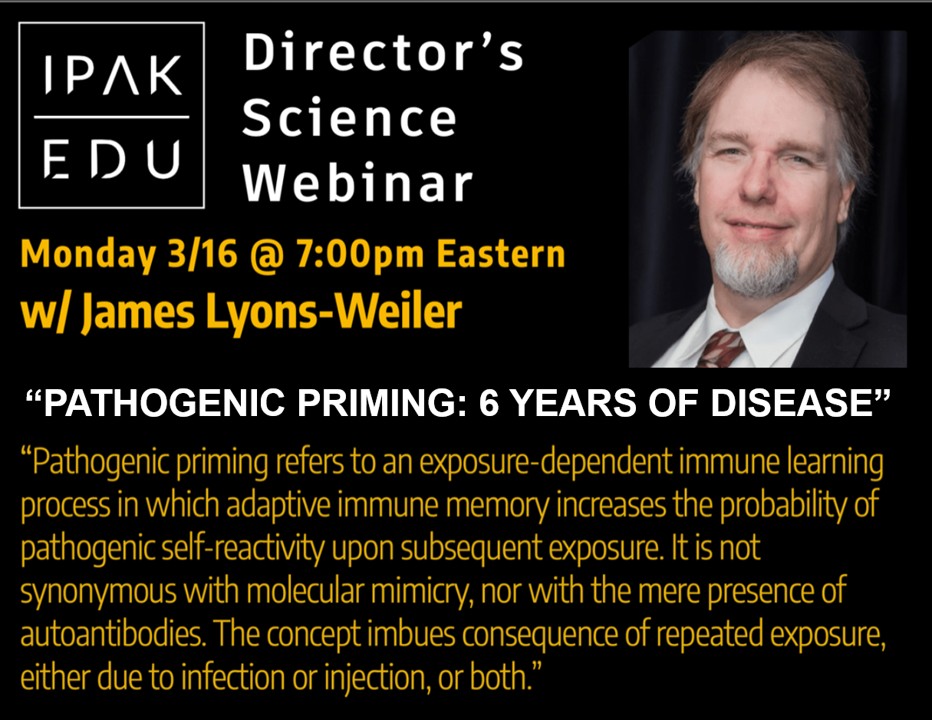 lifebiomedguru's tweet image. Six years of data have, unfortunately, validated the IPAK April 2020 hypothesis of #PathogenicPriming Register here: ipak-edu.org/registration/e…  Weekly webinars on stuff that matters.