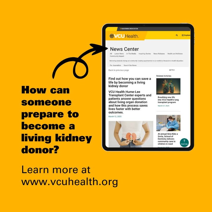 VCU Health Hume-Lee Transplant Center tweet media