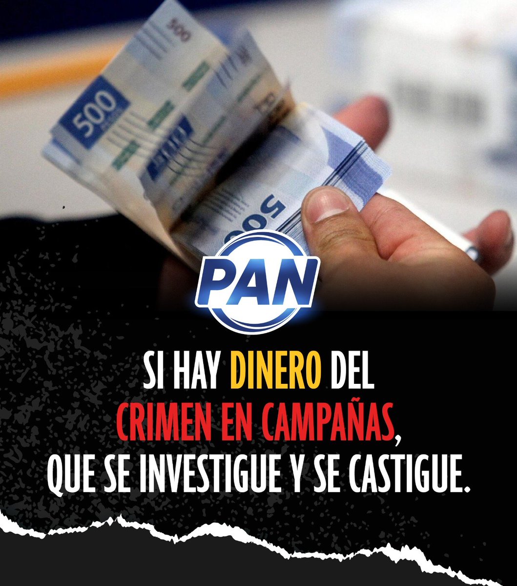 Acción Nacional exige algo muy simple:
Investigaciones sin excepciones sobre financiamiento criminal en campañas.
Si existen señalamientos, que se investigue.
Si es falso, que se aclare.
Y si es verdadero, que se castigue.
La democracia no puede financiarse con dinero del crimen.