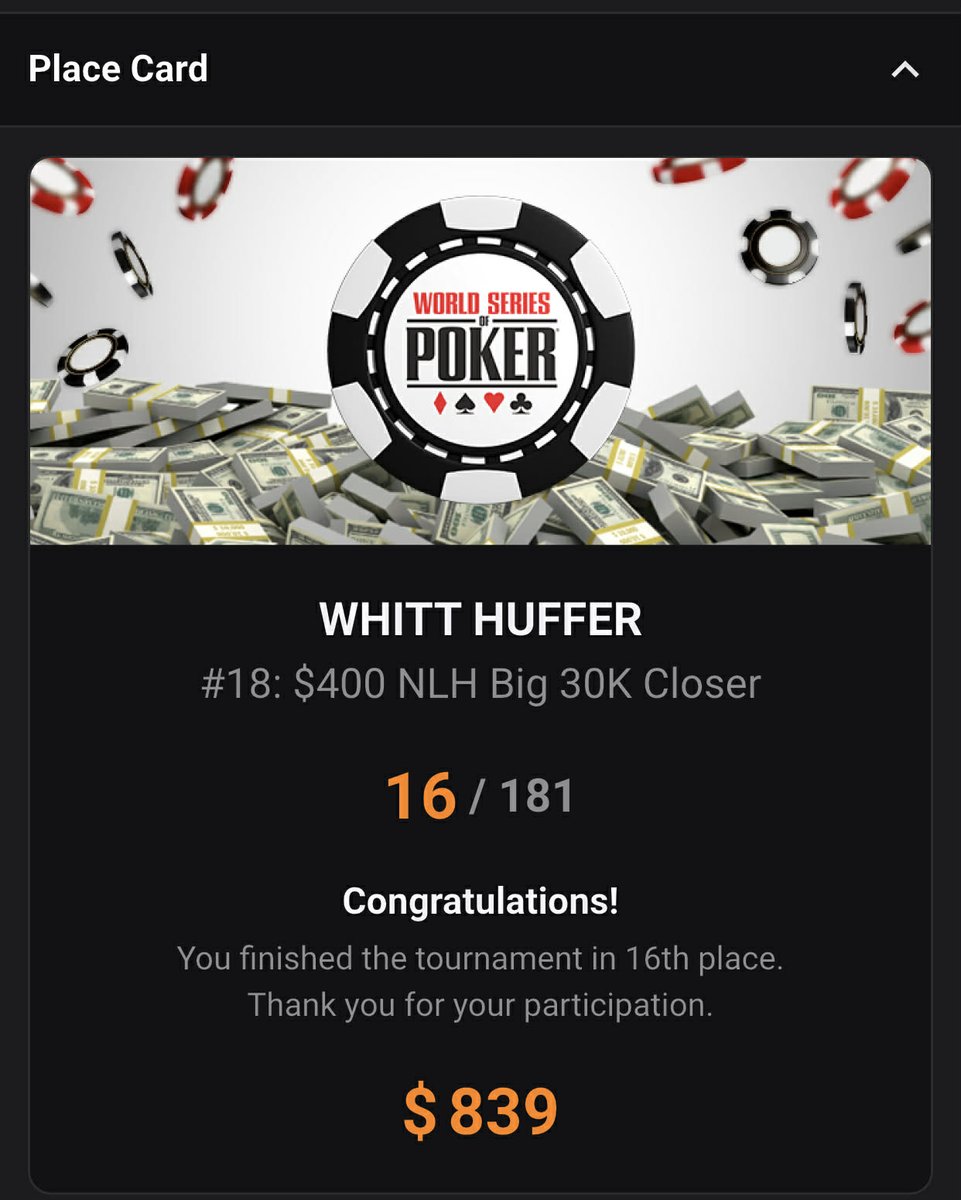 WhitticusCards's tweet image. Good choice... cashed in both tournaments  #BeAWhittness #BigHitWhitt #poker #WhoUpShottYa