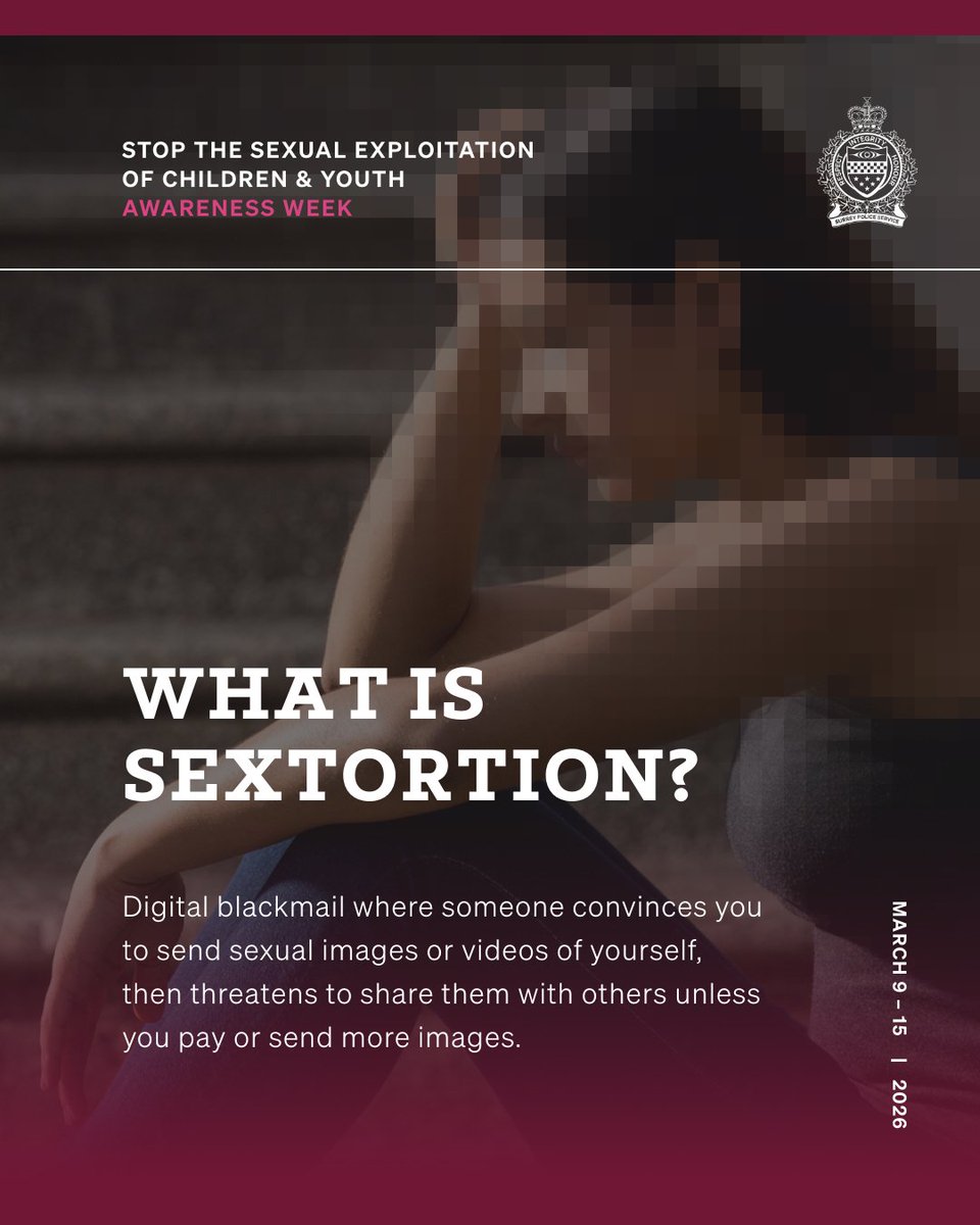 surreyps's tweet photo. #DYK Sextortion can happen to both girls and boys. Extortionists tend to ask for money from boys, and sexual content from girls. Being aware of this issue and having open conversations is key to preventing sextortion from happening. #StopSexualExploitation https://t.co/OtcCA5SDJl