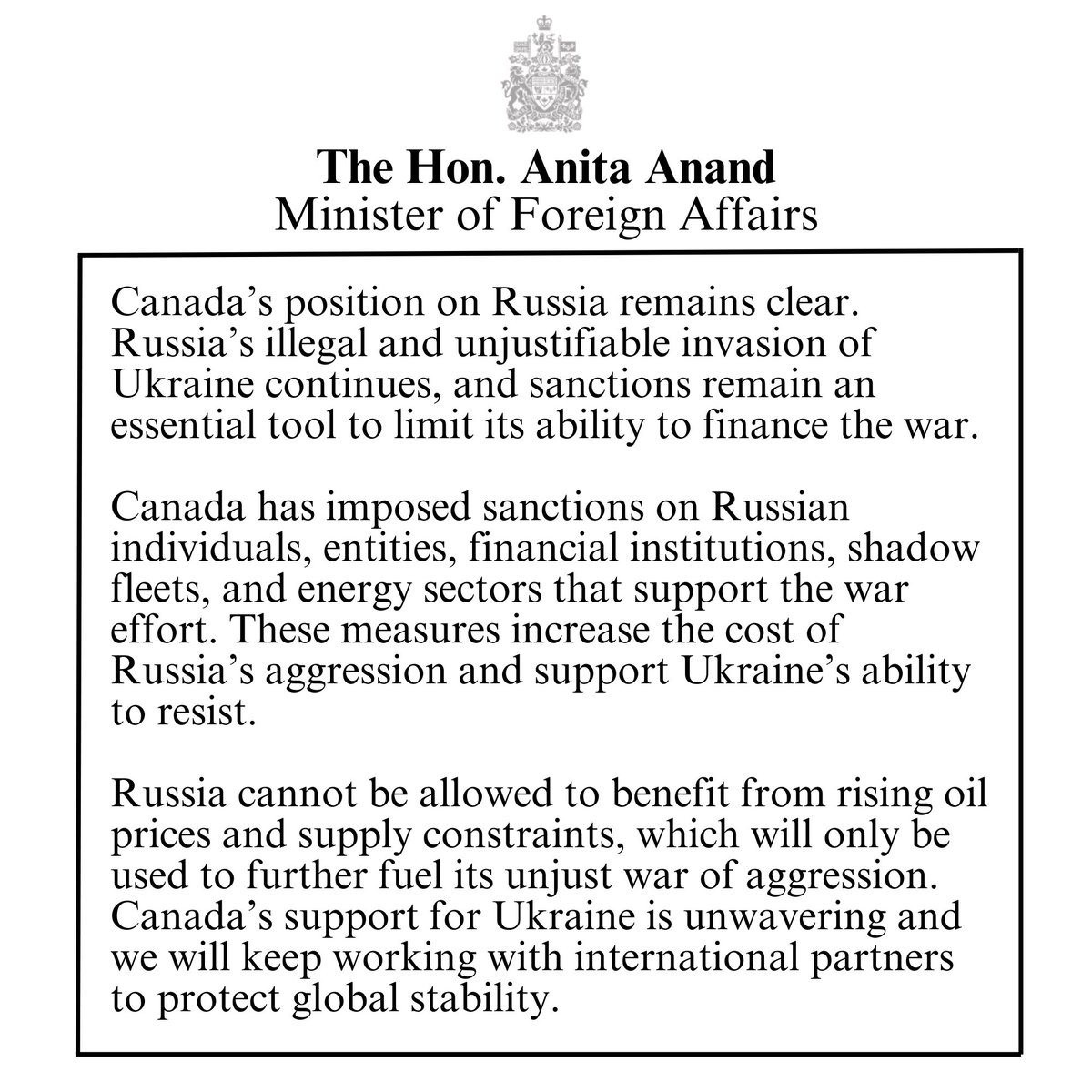 Anita Anand tweet media