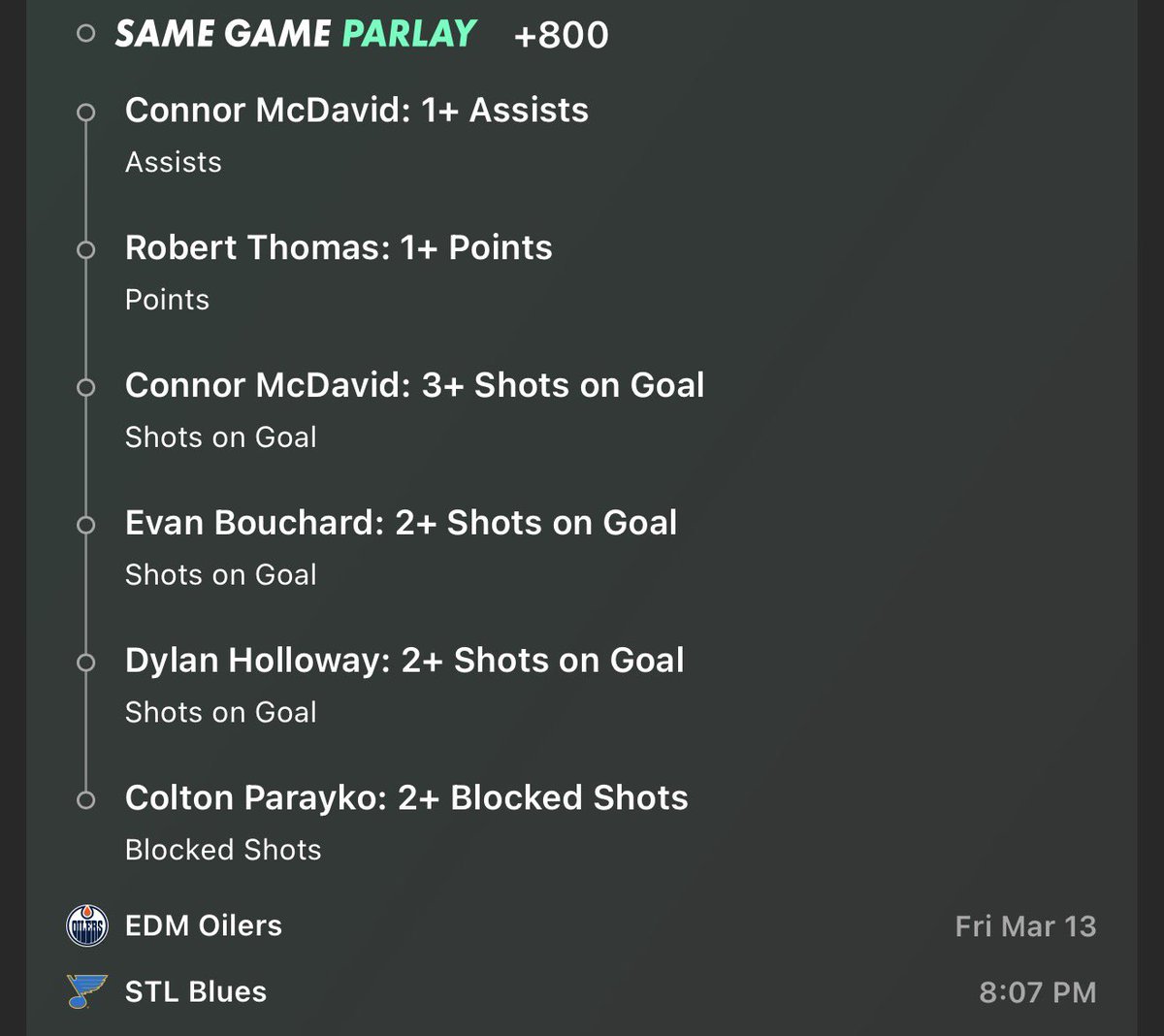 DougieBubsBets's tweet image. NHL Friday SGPs 🏒

Links to tail included 👇🏻

LAK/NYI SGP +747 0.2u 🚨
🔗 betfinder.short.gy/nLHMeK?utm_ref…

EDM/STL SGP +800 0.2u 🚨
🔗 betfinder.short.gy/GKNlll?utm_ref…

Combo Mega +5975 0.1u 💣
🔗 betfinder.short.gy/sxz0JP?utm_ref…

#GoKingsGo #Isles #LetsGoOilers #STLBlues #NHLPicks #NHLBets #GamblingX