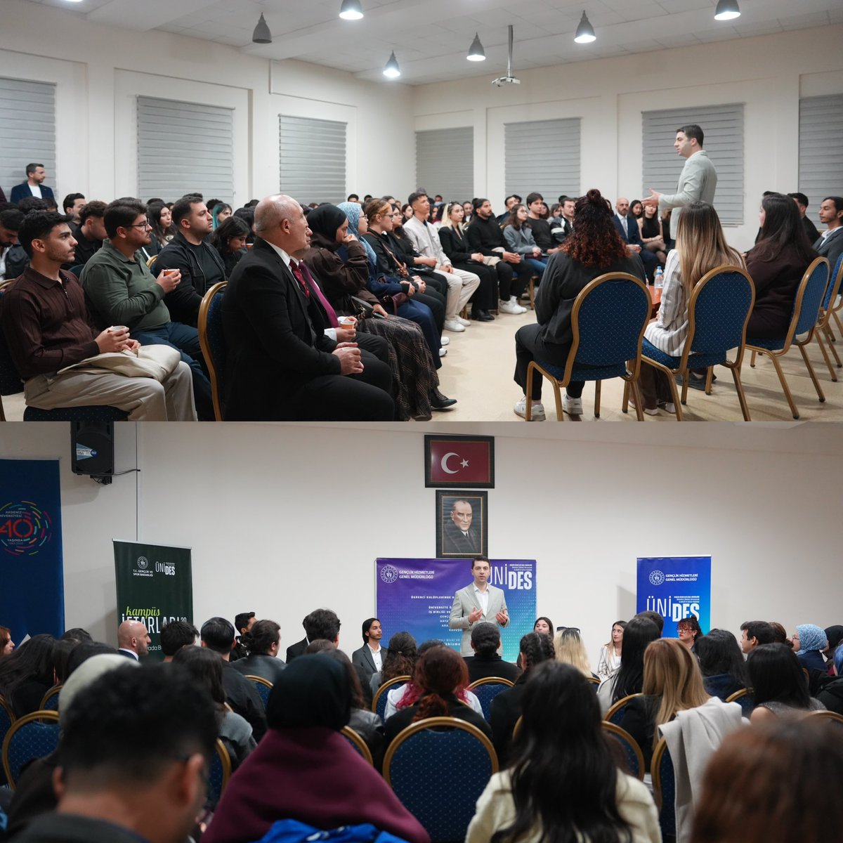 GSB_Antalya's tweet photo. Gençlik Hizmetleri Genel Müdürümüz, Dr. Enes Efendioğlu Kampüs İftarı ve ÜNİDES Buluşması programında gençlerimizle bir araya geldi.

Ramazan’ın bereketi aynı sofrada paylaşılırken, öğrenci topluluklarımızın projeleri değerlendirildi. 

📍Akdeniz Üniversitesi https://t.co/AqvurxBTyG