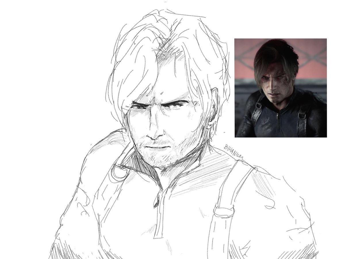 Very rare event when i draw a different character than bi han, im newgen im newgen #LeonSKennedy #ResidentEvilRequiem