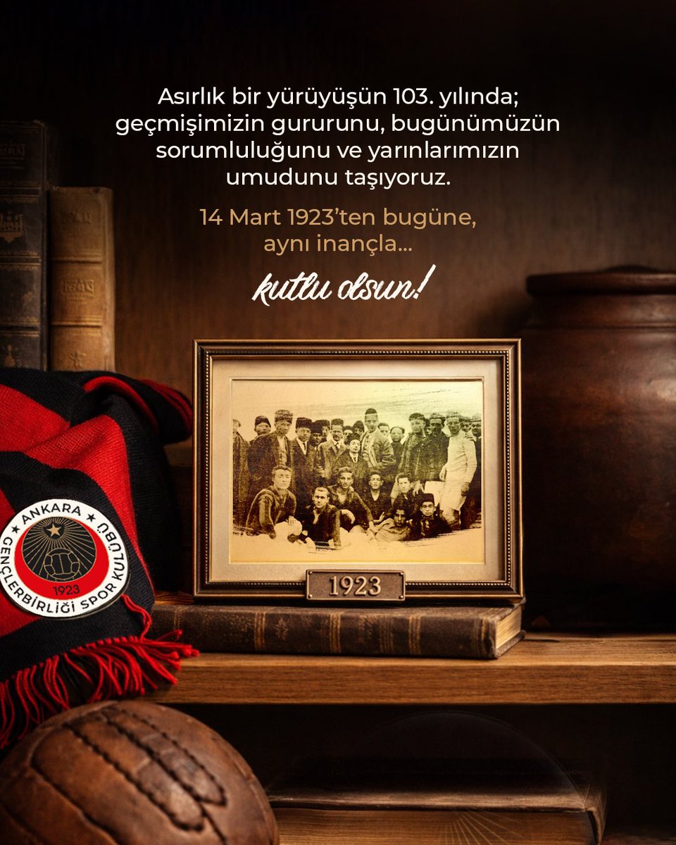 Gençlerbirliği 103 Yaşında, Var Olsun Daima!

Bundan tam 103 sene önce doğduk. Milli Mücadelemizin karargâhında, Büyük Millet Meclisi’ne ve Başkumandan Gazi Mustafa Kemal’e ev sahipliği yapan Ankara’da, çocuk denecek yaştaki liseli gençler tarafından kurulmuş bir kulübüz.

O