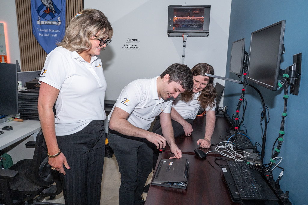 Bench marked "ready for client pick-up" — because that's how we roll. 💻 Real team, real solutions, zero drama.