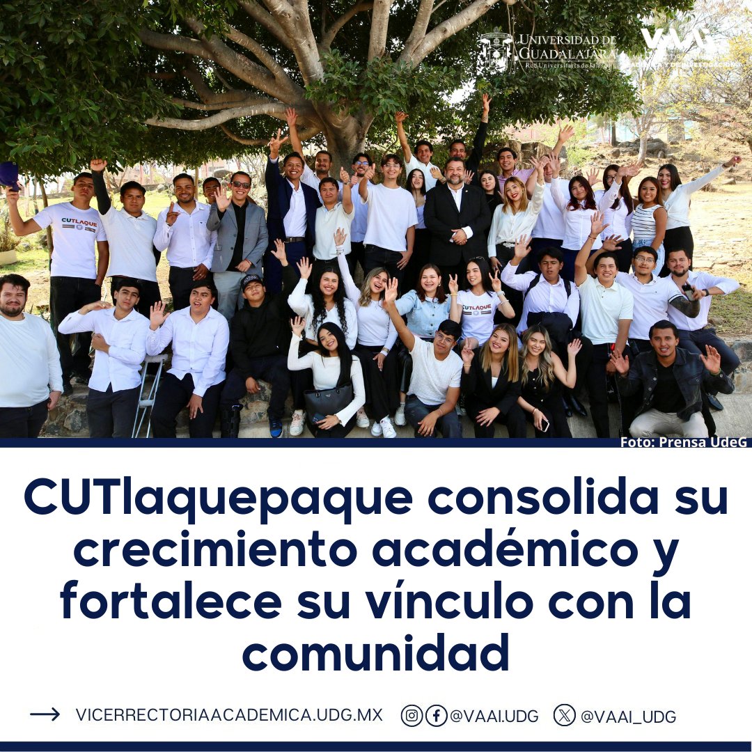 vaai_udg's tweet image. En su Segundo Informe, el rector del @CUTlaquepaque, Dr. Gerardo Alberto Mejía Pérez, destacó avances en crecimiento académico, investigación y vinculación con la comunidad.

Resultados que fortalecen el impacto educativo de la #RedUdeG.

Más información: shorturl.at/KZsni