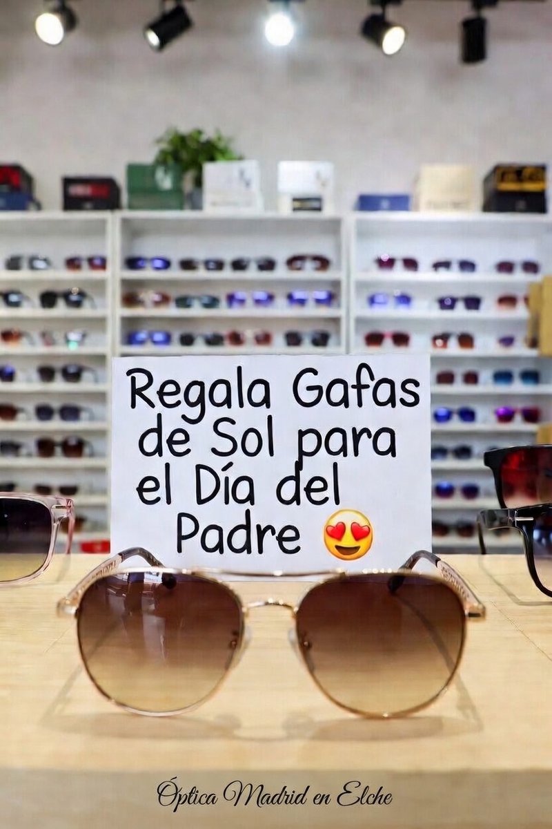 OpticaMadridElx's tweet photo. Regala #GafasdeSol para el #DíadelPadre
😍
#grandesIdeas 💡 🎁
#moda y #salud en #Elx https://t.co/Qa2S0bTiea
