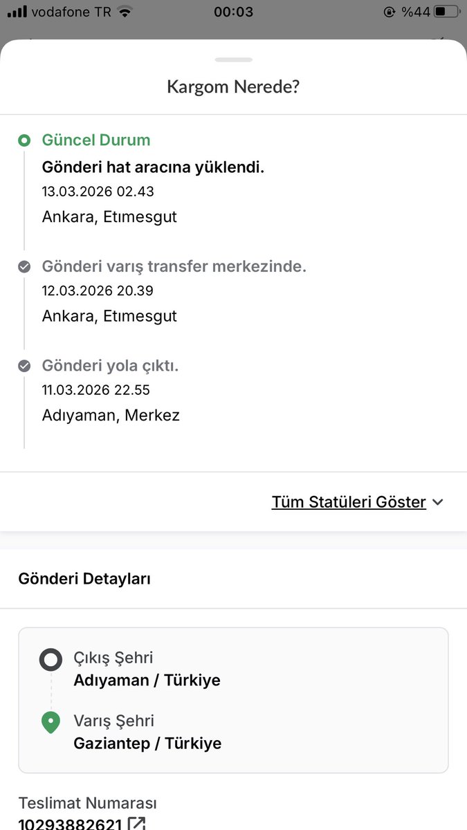 mrt27_'s tweet photo. Adıyaman’dan Gaziantep’e gelecek kargomu Ankaraya gezmeye mi götürdünüz @TrendyolDestek @Trendyol https://t.co/zs4mYDYBTN