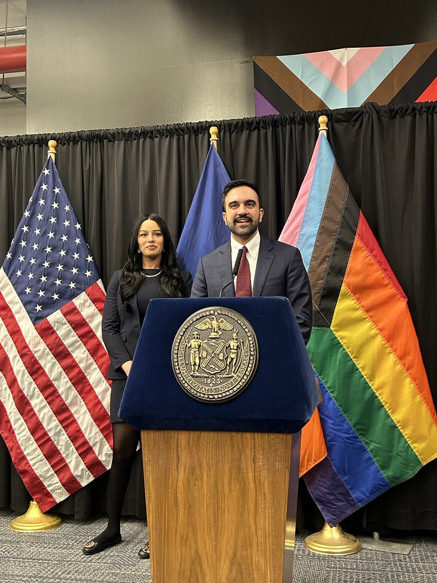 .<a href="/NYCMayor/">Mayor Zohran Kwame Mamdani</a> Zohran Mamdani is at the Brooklyn Community Pride Center to announce an Office of LGBTQIA+ Affairs, headed by Taylor Brown.

First reported by them, I believe

them.us/story/zohran-m…
