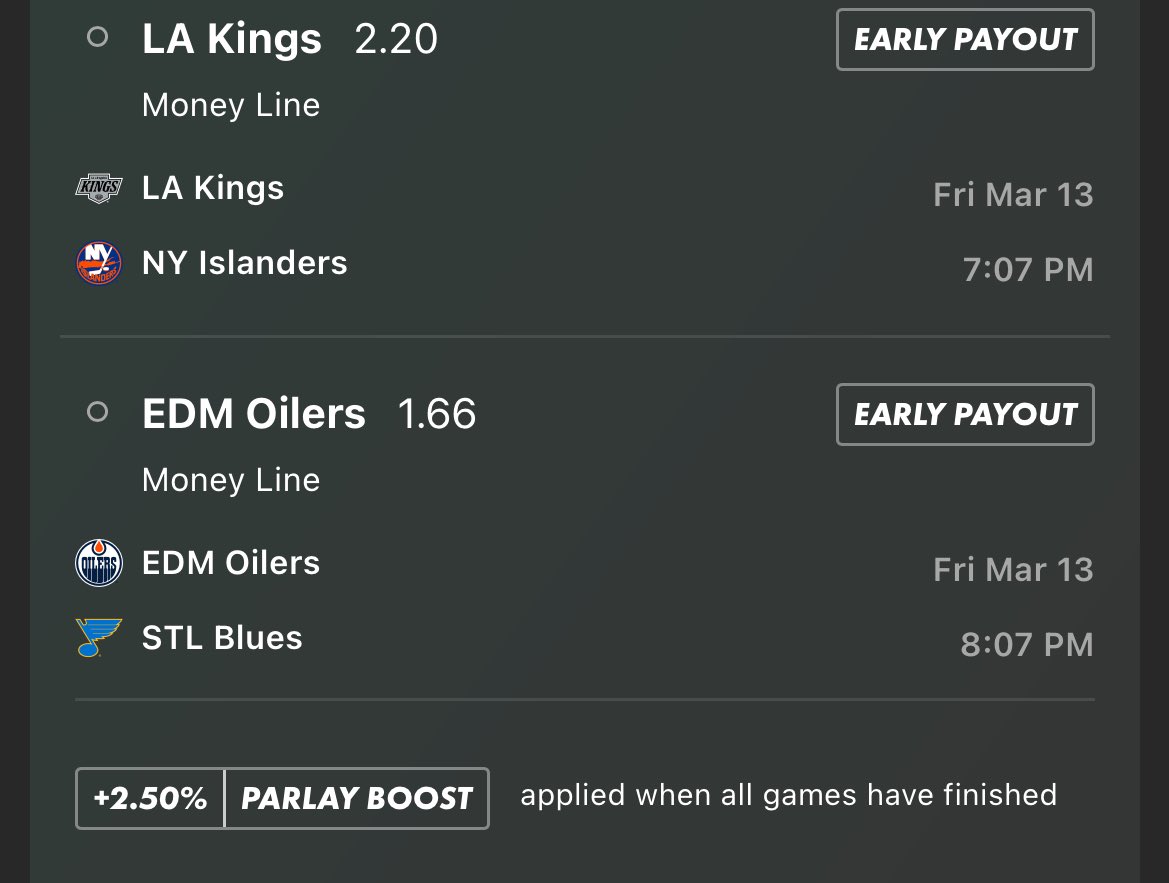 RobinHoodGambl3's tweet image. NHL parlay tonight #LetsGoOilers #gokingsgo #HockeyTwitter 

Odds: 3.66