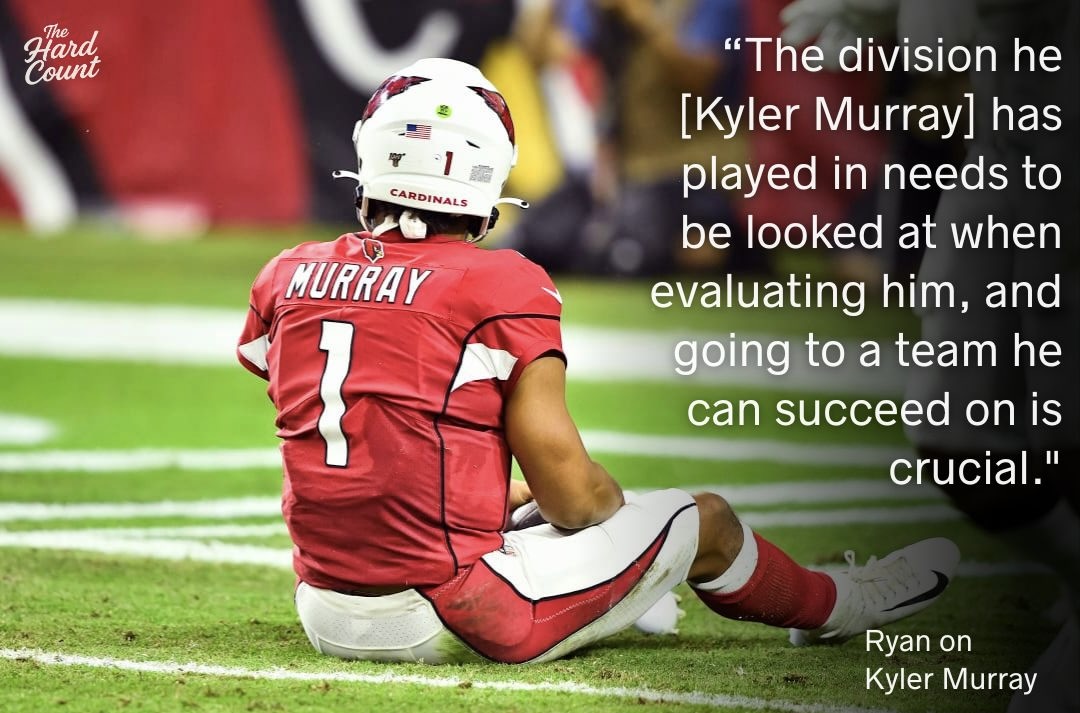 The_Hard_C0unt's tweet photo. Kyler Murray signed with the Minnesota Vikings yesterday, moving from one tough division to another. But playing in the NFC West for the past 7 years was no joke, with an NFC West team making the Super Bowl 4 out of the 7 years he was in the desert and 2 winning it. [THREAD] https://t.co/fJ3KbV1sYH