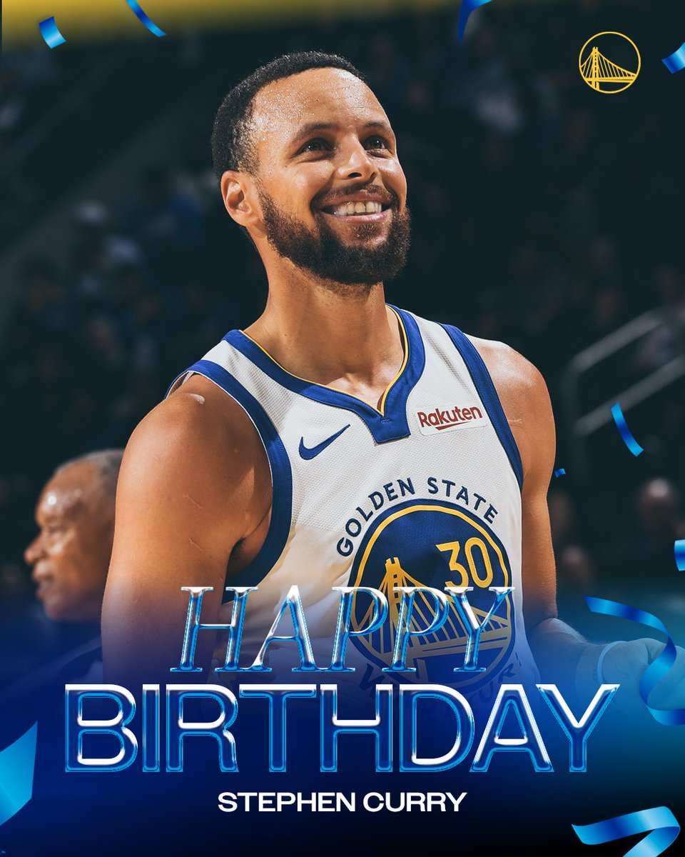 warriors's tweet image. HAPPY BIRTHDAY STEPHEN CURRY 🎉