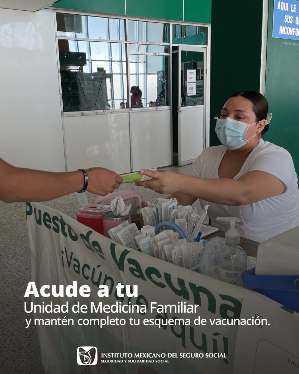 En las Unidades de Medicina Familiar de #IMSSChiapas seguimos vacunando contra el sarampión.💉 

La vacunación es una medida importante para evitar la propagación y proteger la salud de todos.

Acude y protege a los tuyos.