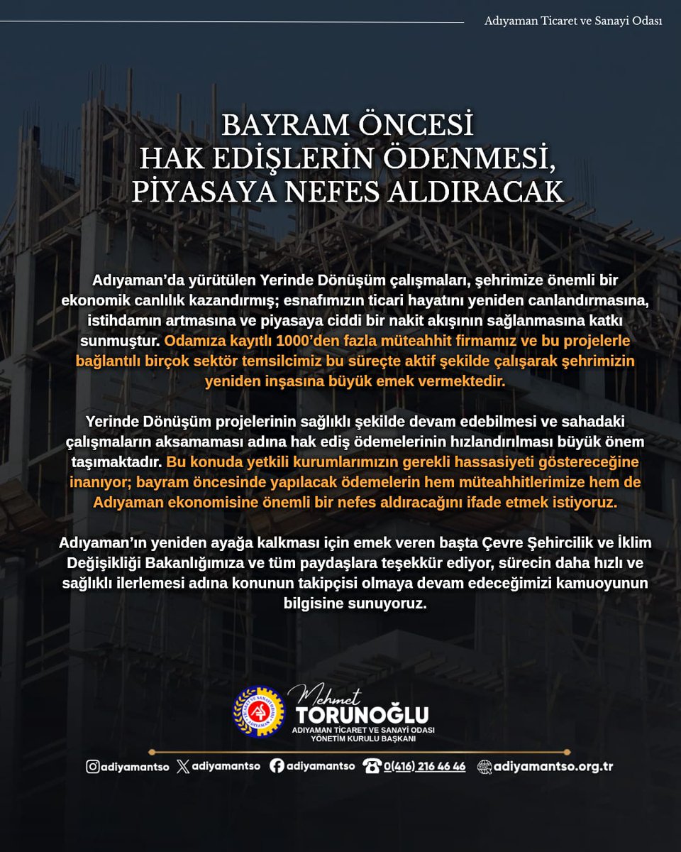 Adıyaman Ticaret ve Sanayi Odası tweet media