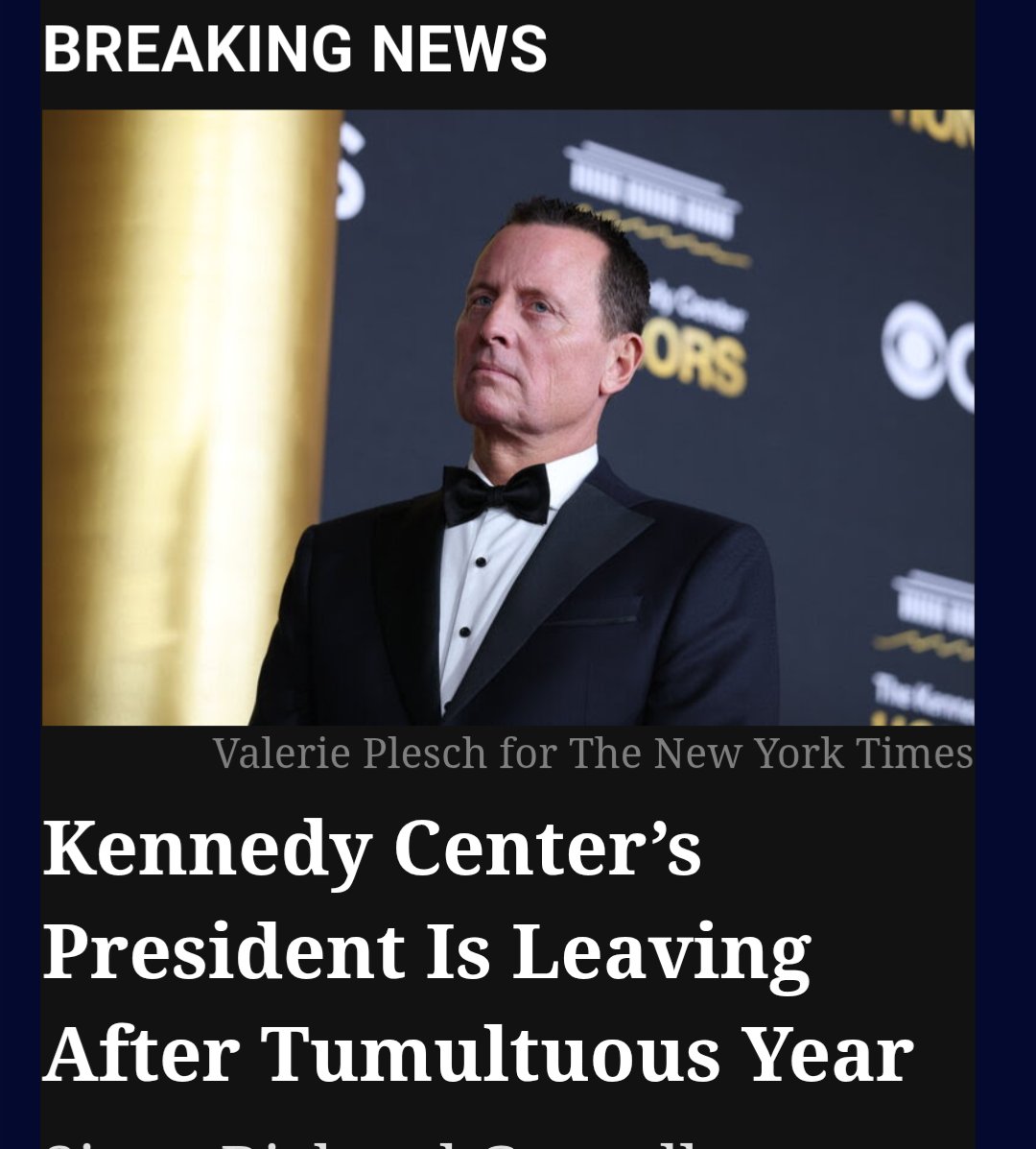 Richard Grenell is leaving his job as President of the  Kennedy Center ending a tenure that was the worst job anyone ever did at anything