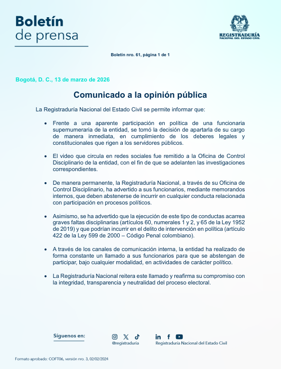 Registraduría Nacional del Estado Civil tweet media