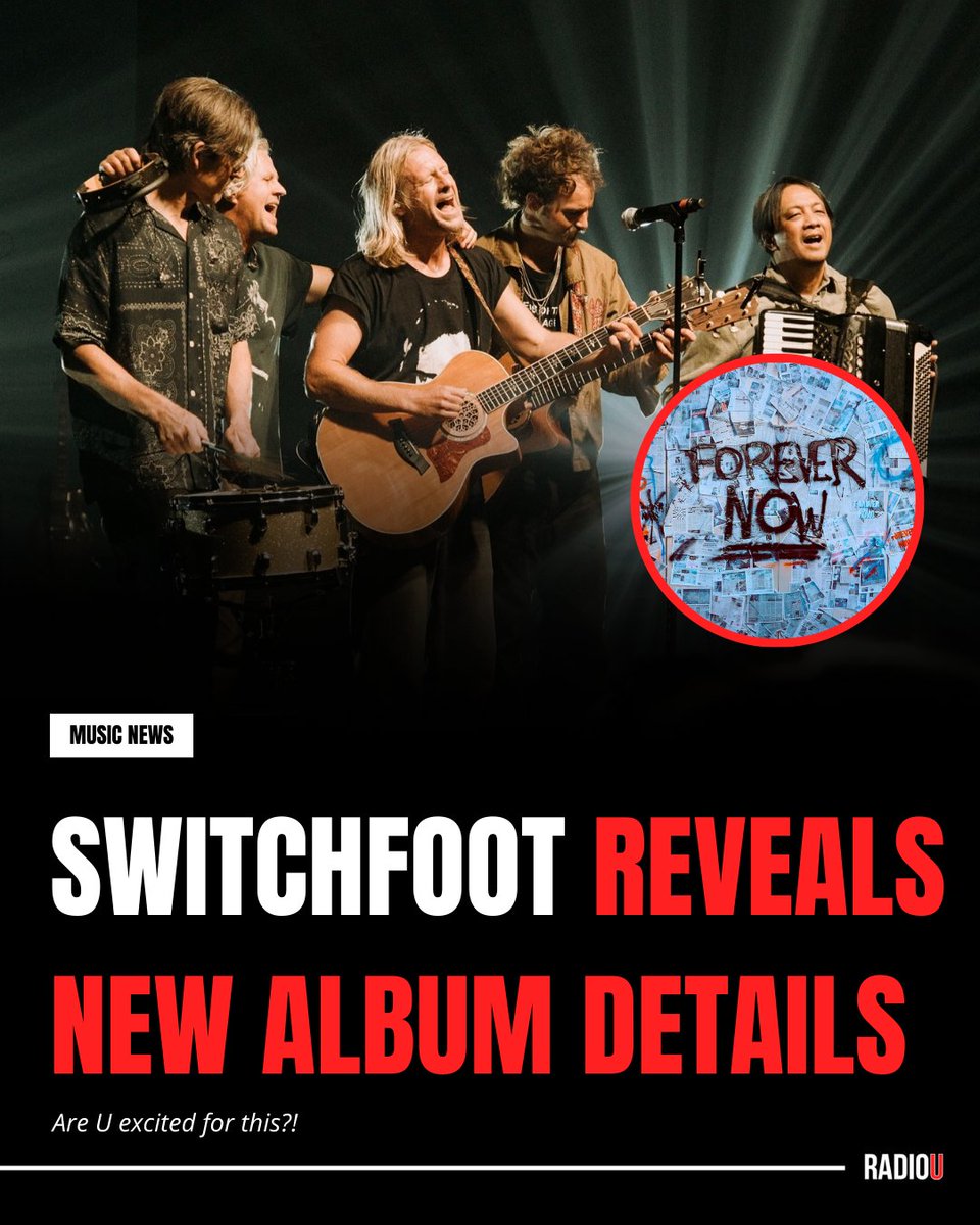 RadioU's tweet image. #Switchfoot announced that their new album 'FOREVER NOW' drops on June 26th with their first single "Wake Up, Mr. Crow" coming out on March 27th❗😱

Who's ready for more from them❓😌