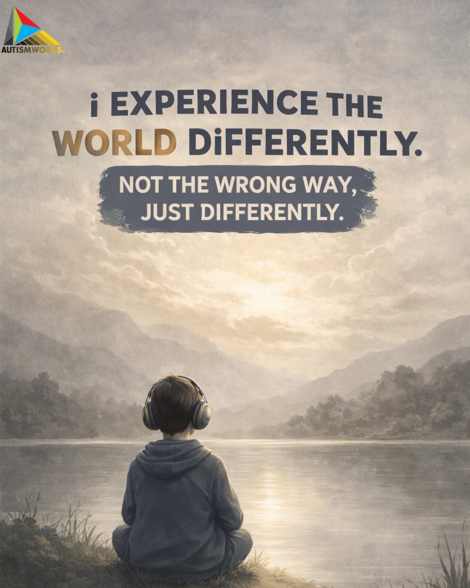 AutismWorks_AW's tweet photo. Not wrong.
 Not broken.
 Not less.
Just different. 💙
Autistic people don’t need fixing —
 they need understanding.

#AutismAdulthood #AutismLifeSkills #LifeWithAutism #AutismParenting #AutismSupport https://t.co/l7RJspE1RW