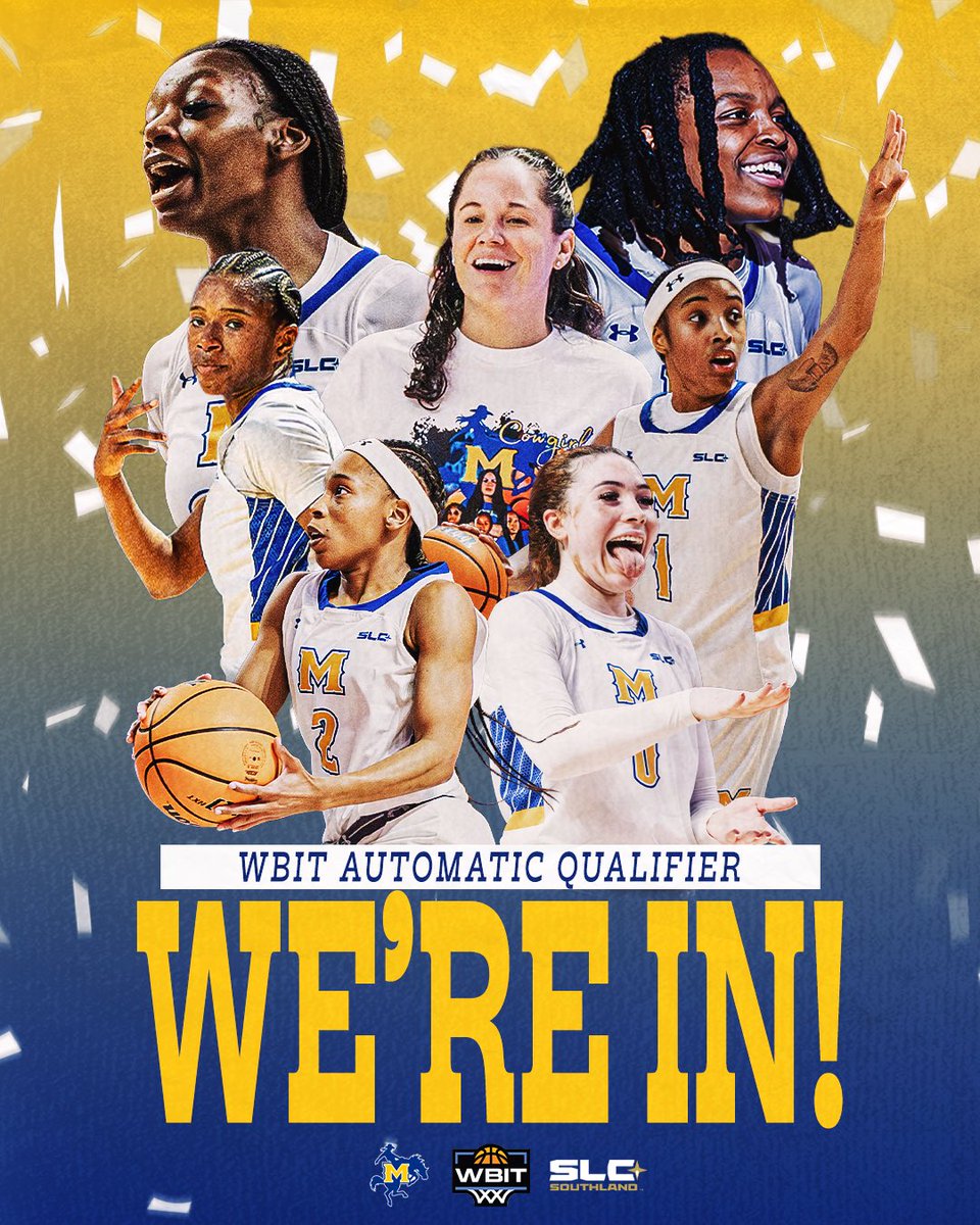 McNeeseWBB's tweet photo. The Rodeo Run Continues 🤠

Your Cowgirls are WBIT bound for the first time in program history! Find out where the next stop on the rodeo is Sunday at 8 pm on ESPN+. 

#GeauxPokes | #WeRunThisRodeo https://t.co/gY3goERD25
